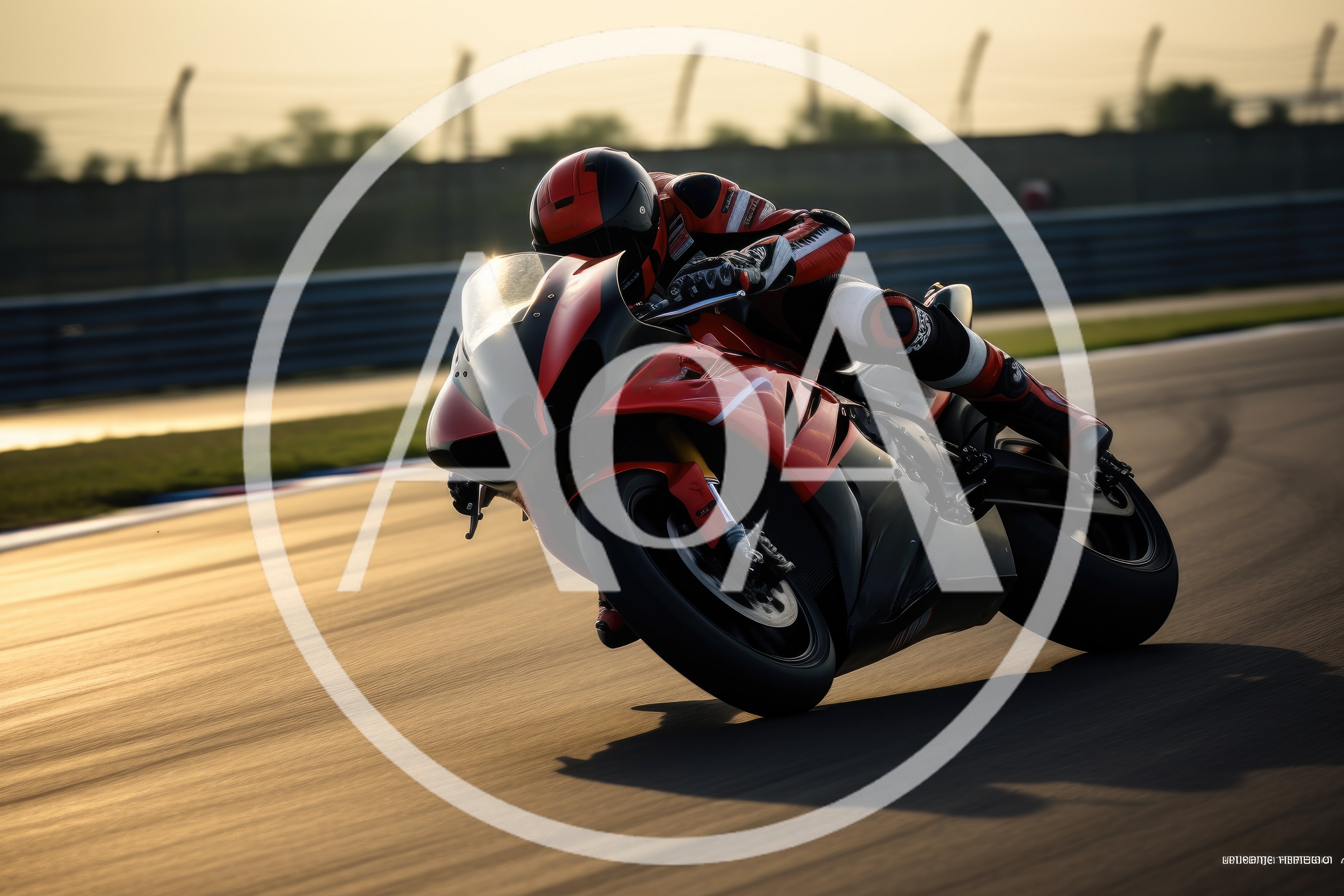 Professional Superbike Racer Cornering On A Racetrack