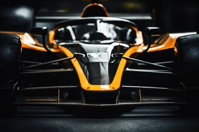 Front View Of A Modern Formula E Racing Car