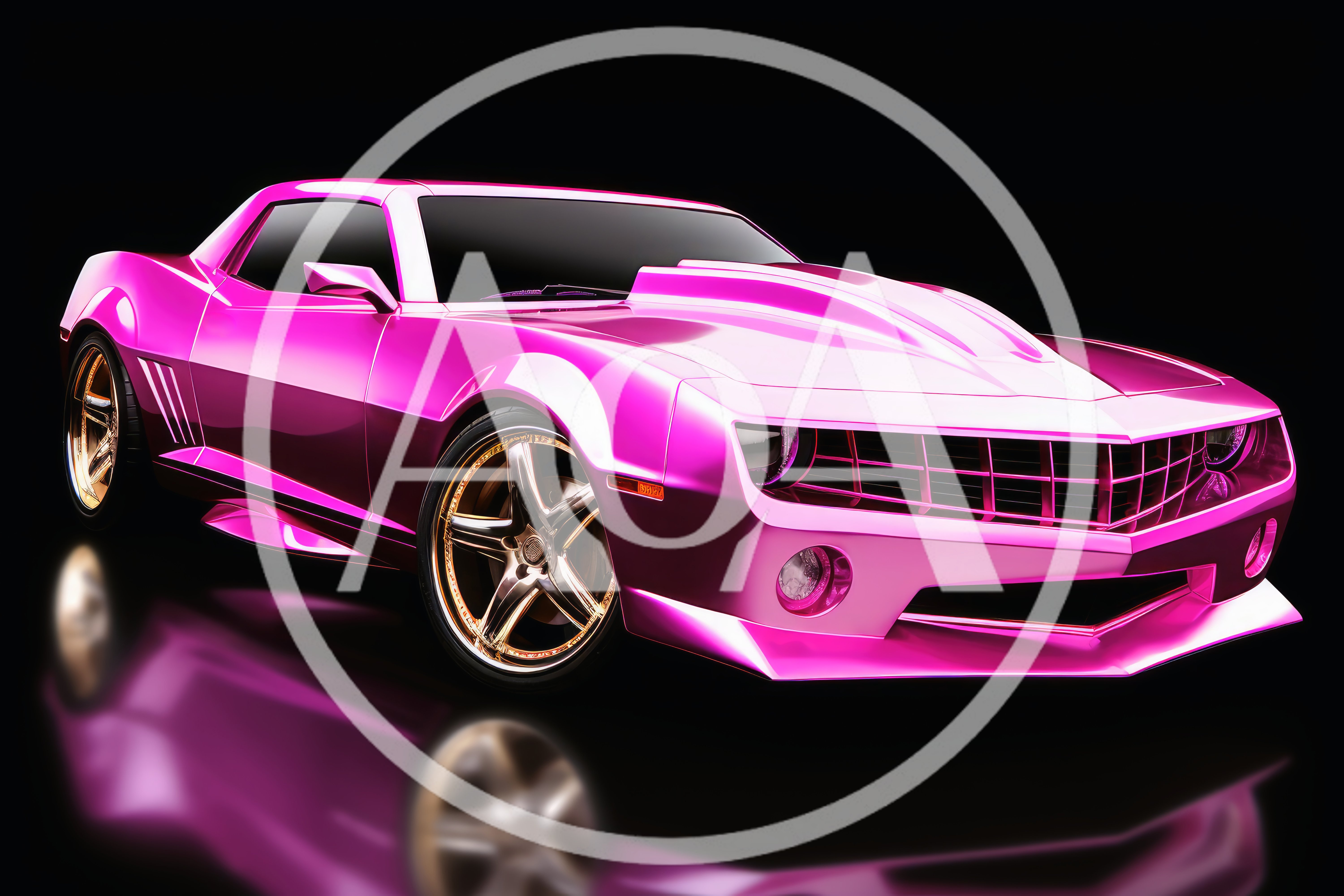 Custom Pink Chevrolet Camaro Sports Car