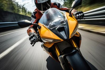 Professional Motorcyclist Riding A Sportbike On A Racetrack