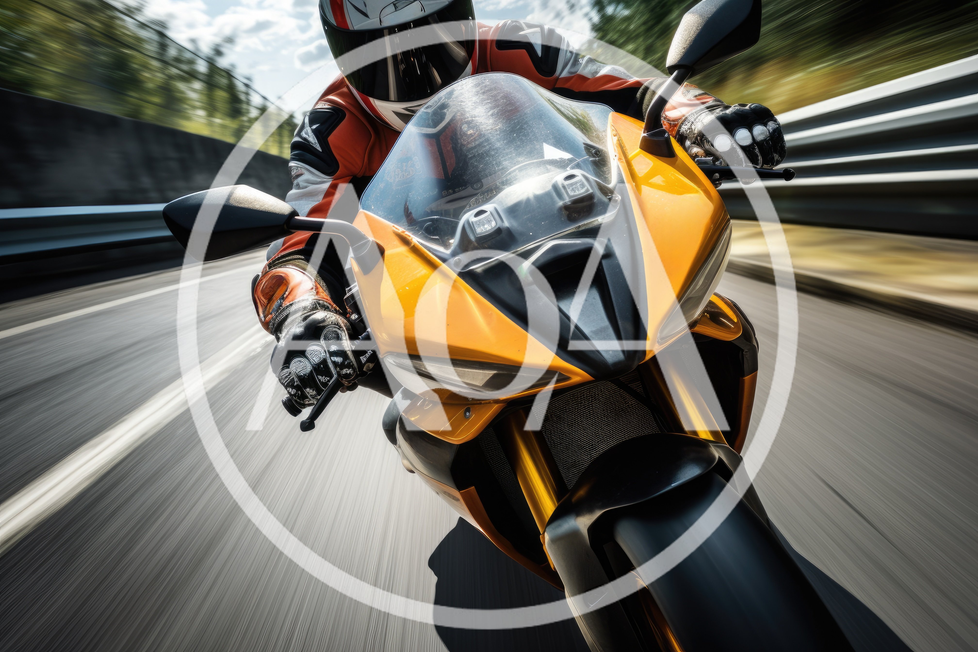 Professional Motorcyclist Riding A Sportbike On A Racetrack