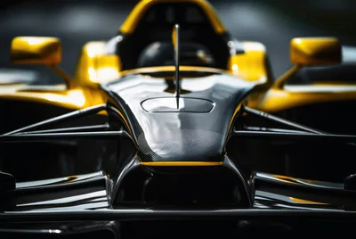 Close Up Front View Of A Formula Racing Car