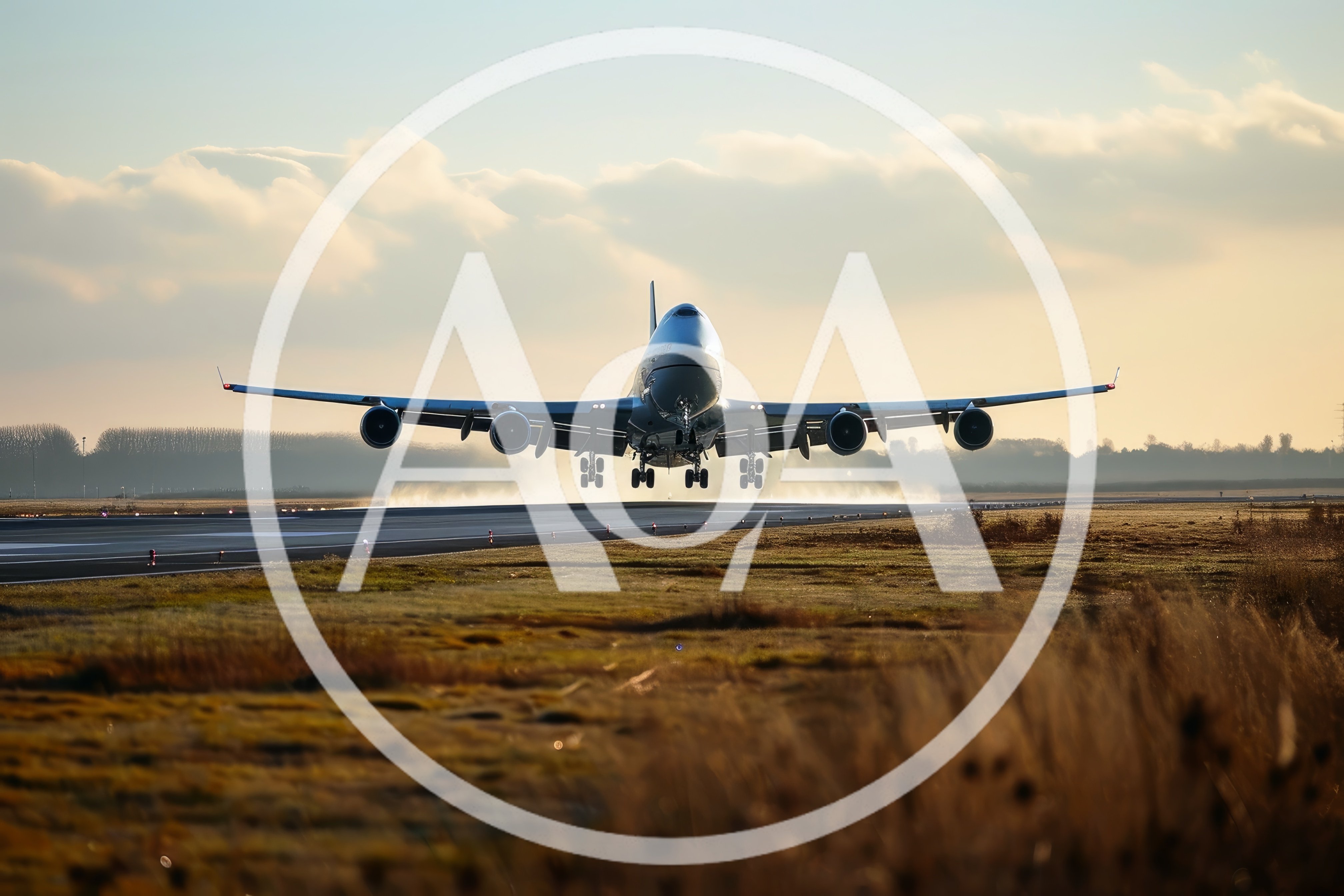 Large Commercial Airplane Landing On Airport Runway