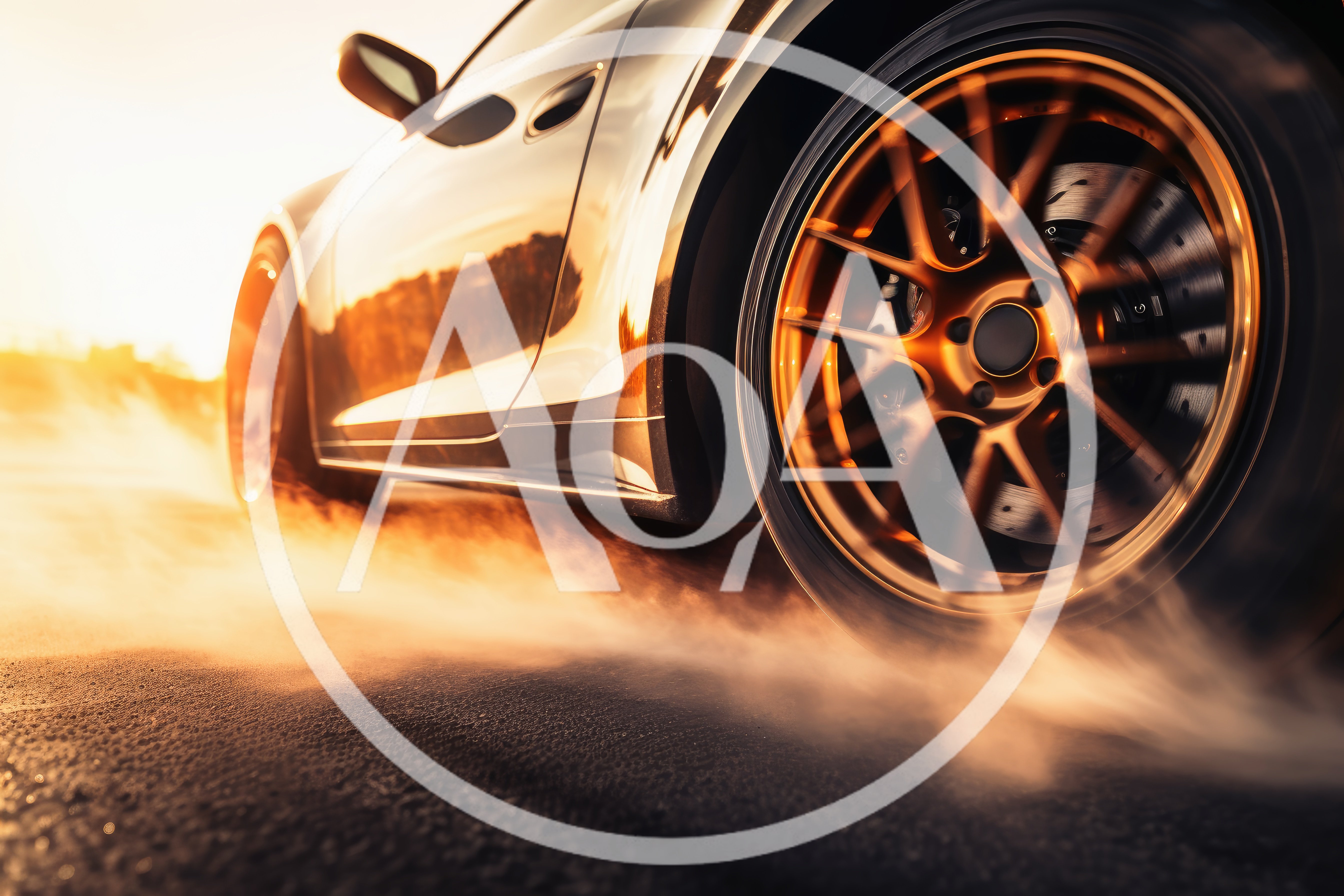 Sports Car Performing A Burnout On Asphalt