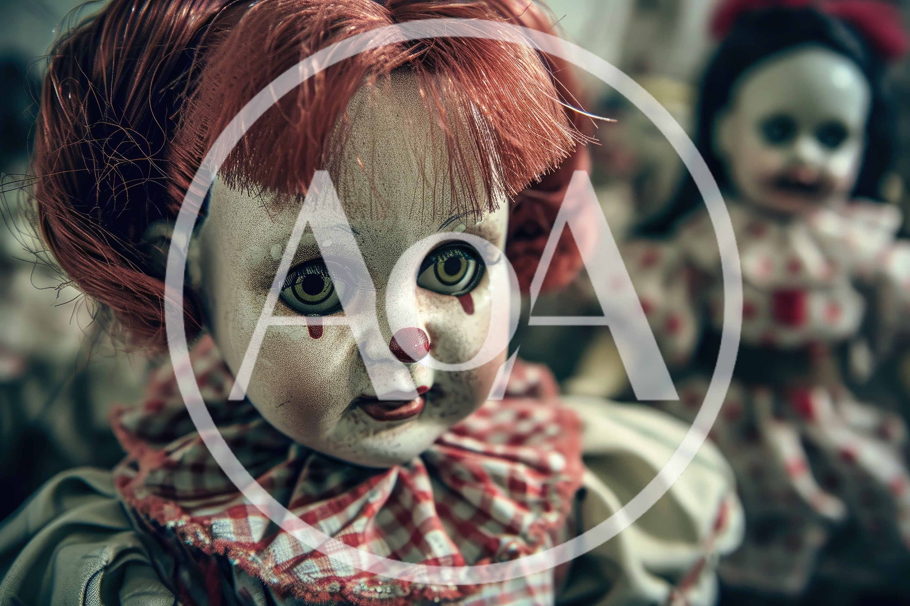 Creepy Vintage Clown Dolls With Red Hair