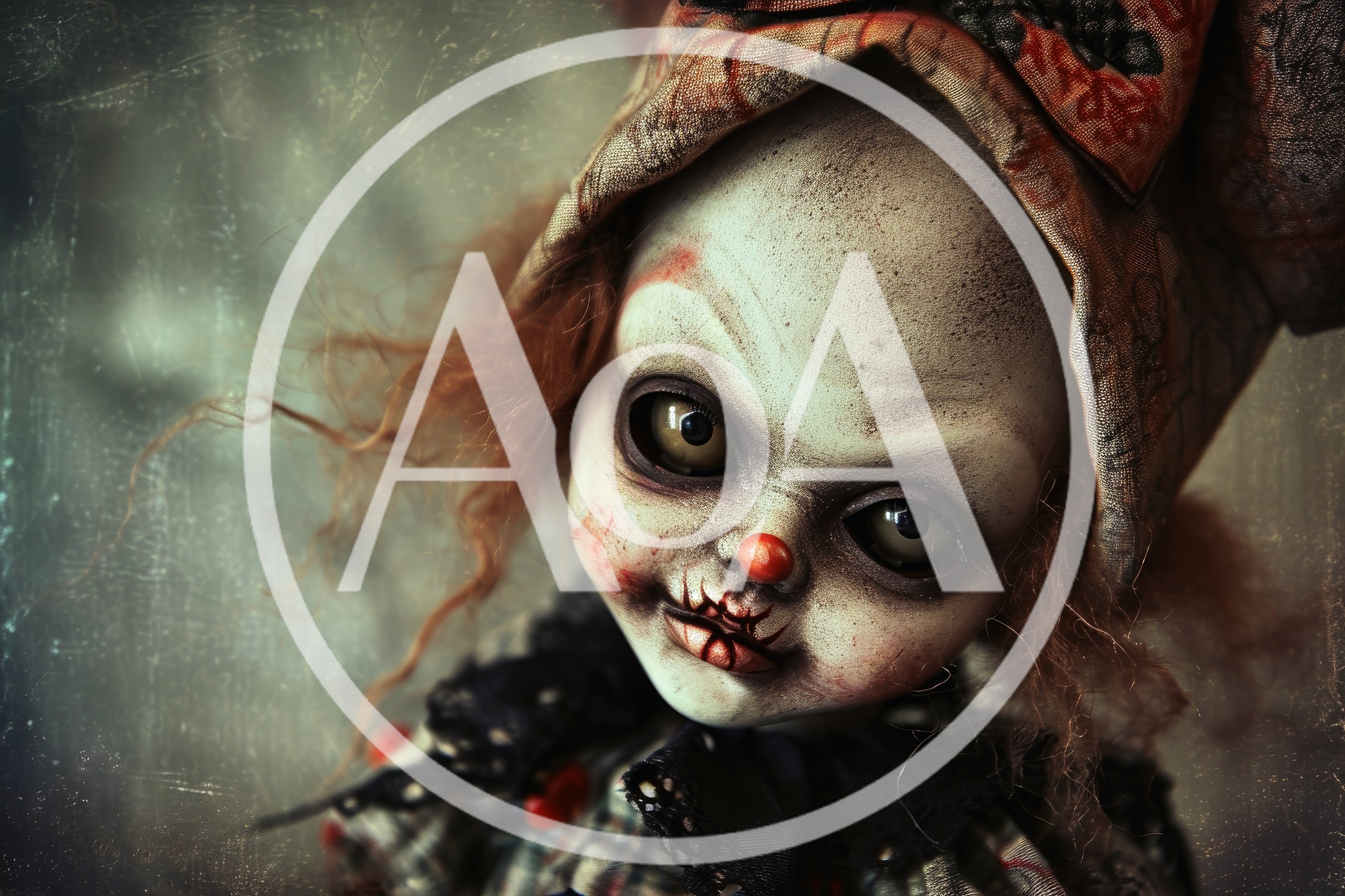 Creepy Vintage Clown Doll With Distressed Face