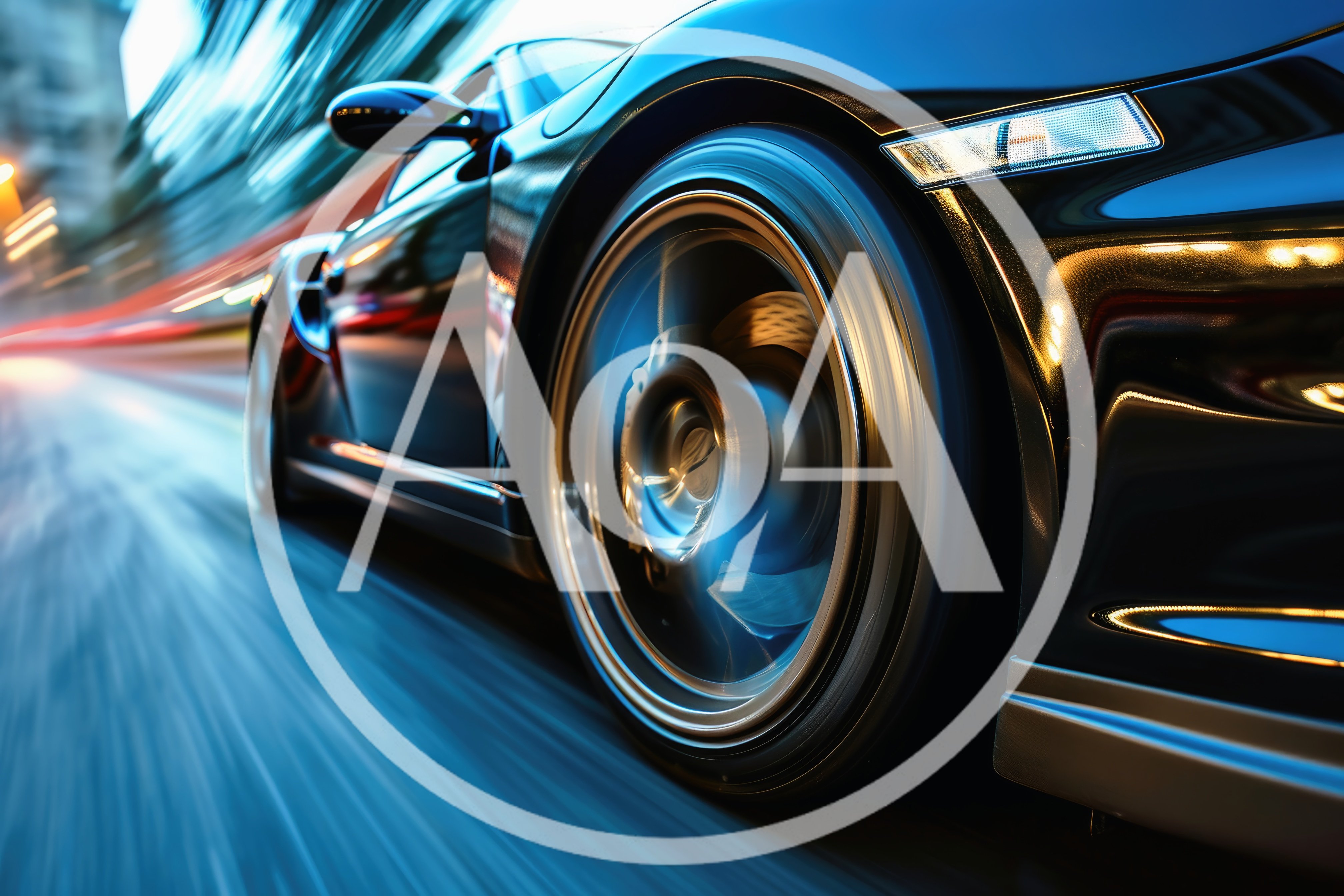 Black Sports Car Driving Fast At Night