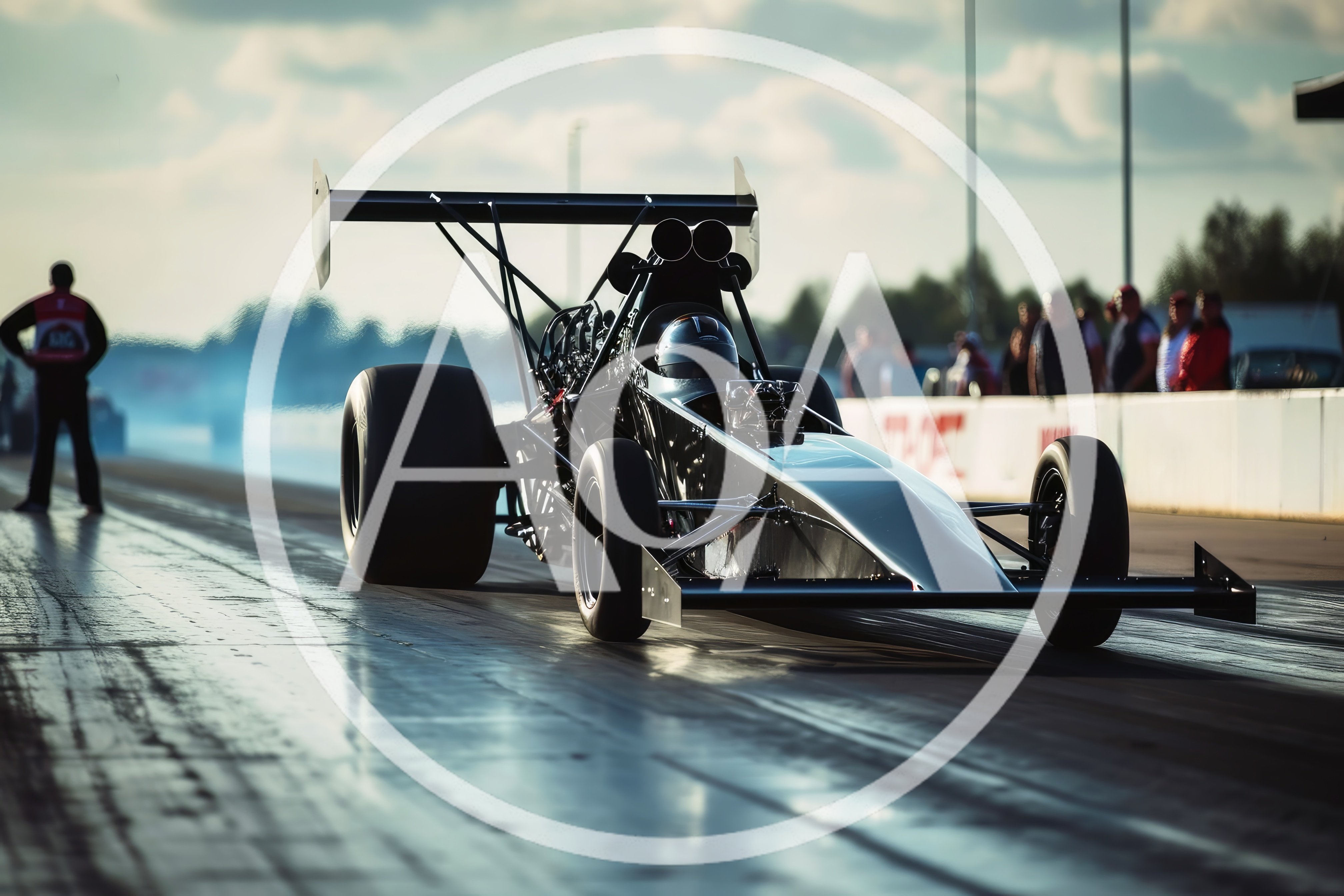 Top Fuel Dragster Preparing For A Race