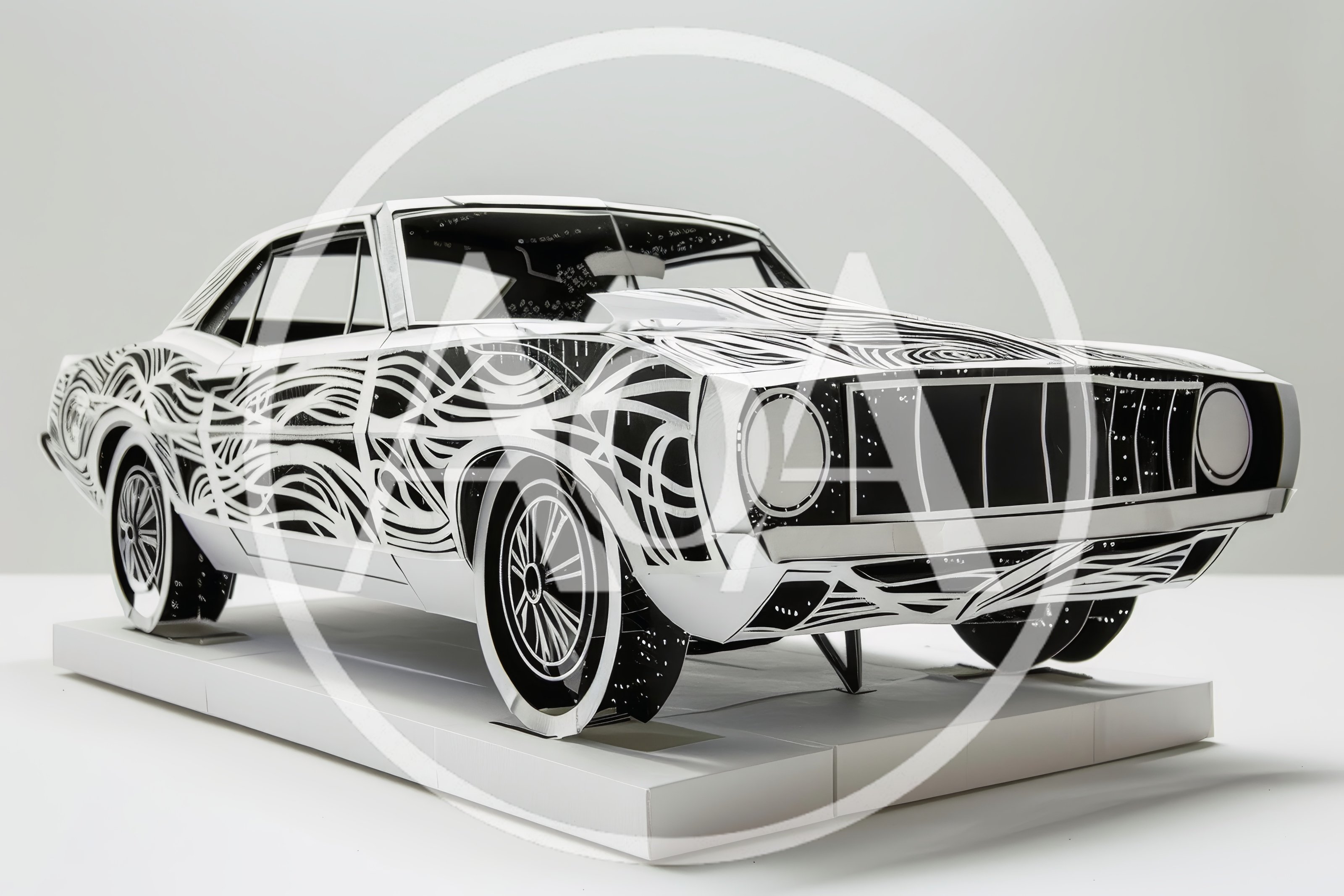 Papercraft Model Of A Classic Muscle Car