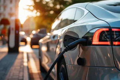 Electric Vehicle Charging At A Public Station