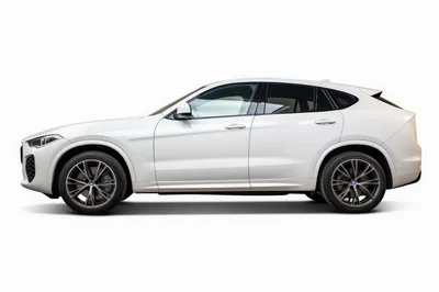 White Luxury SUV Side Profile Isolated on White