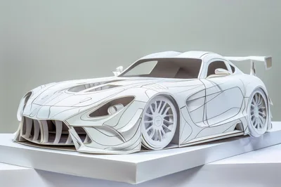 White Paper Model Of A Sports Car