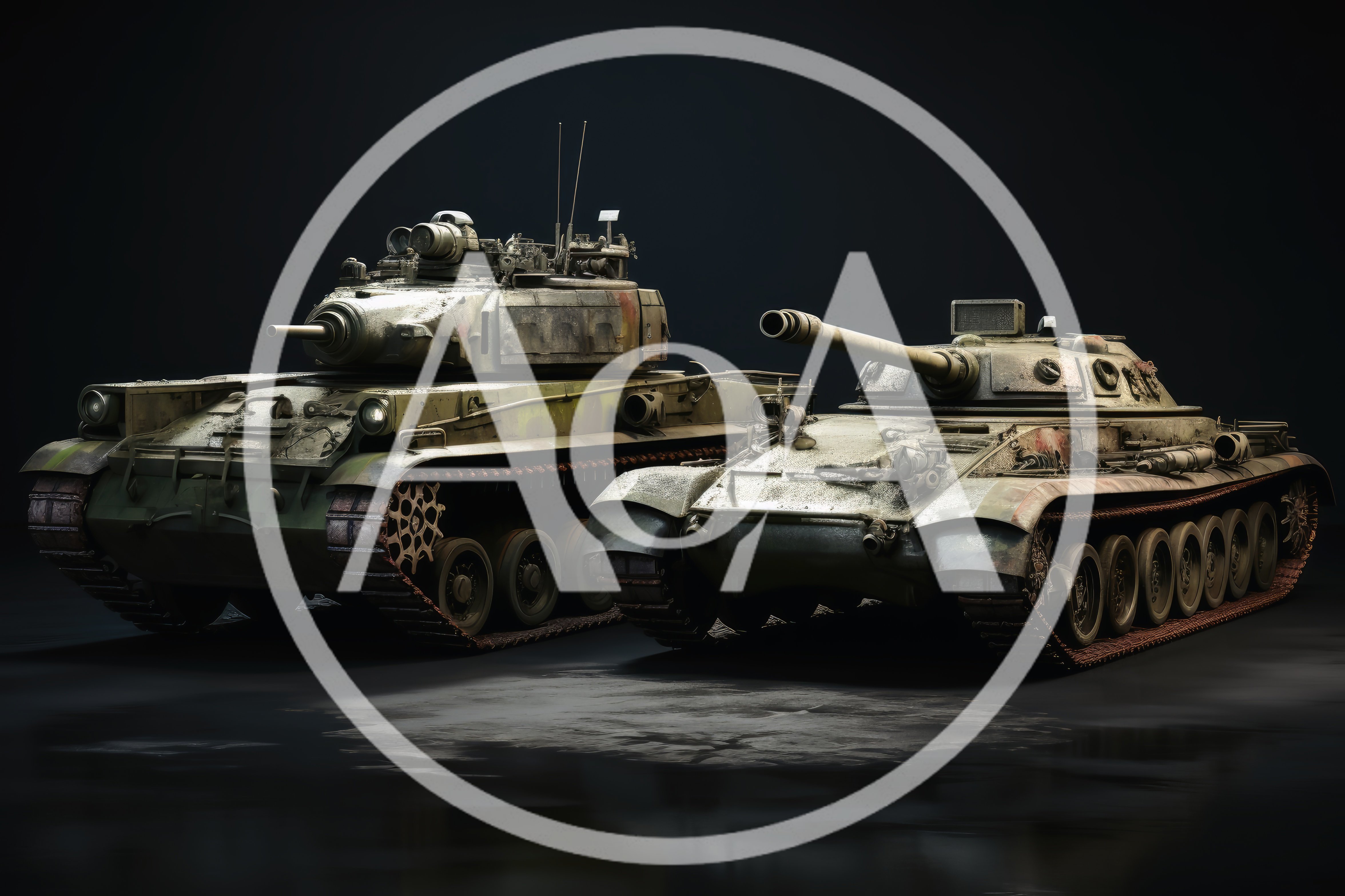 Two Military Tanks Parked Side By Side