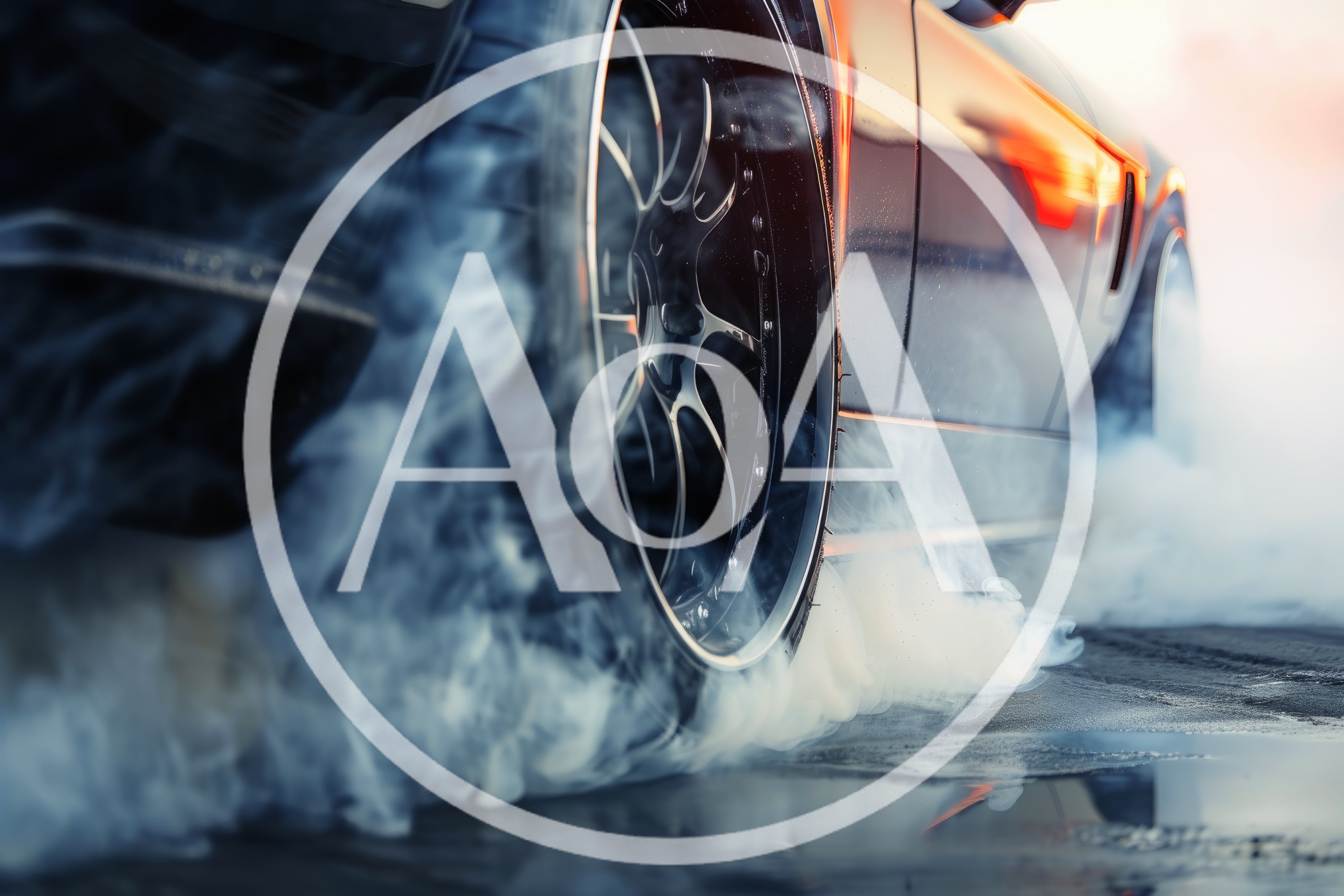 Sports Car Performing A High Speed Tire Burnout