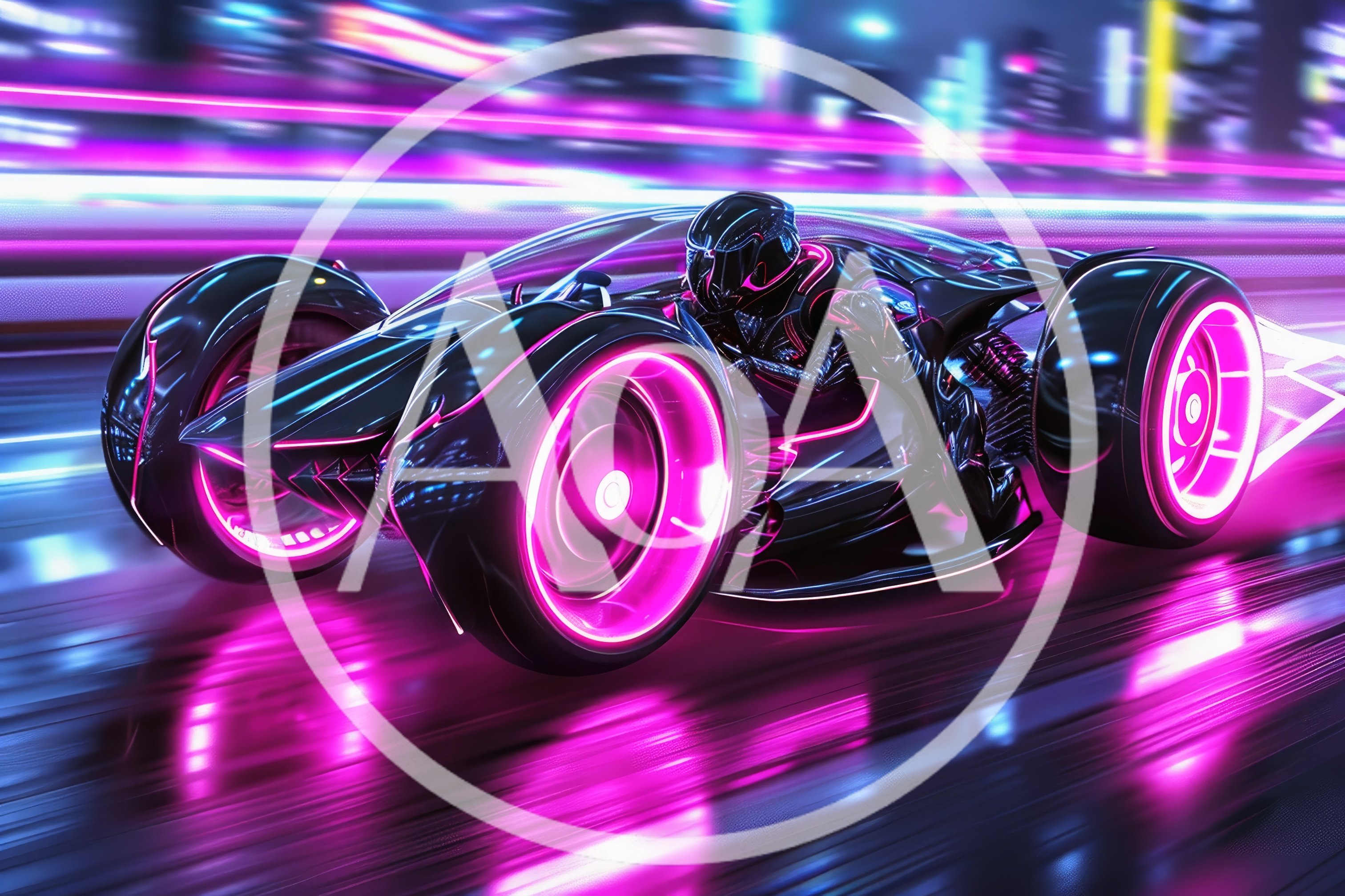 Futuristic Cyberpunk Vehicle Racing At High Speed