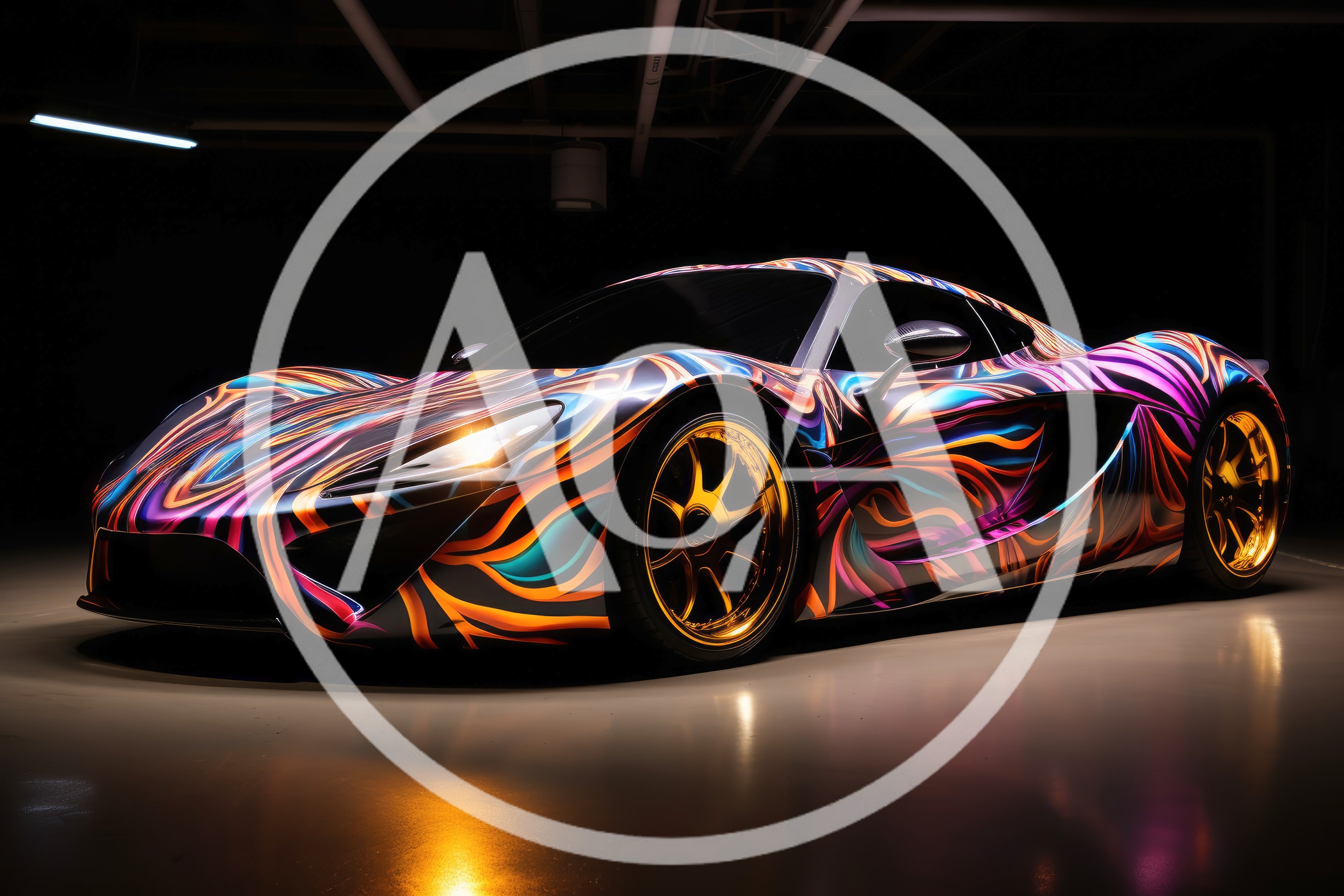McLaren P1 With Vibrant Abstract Custom Paint Job