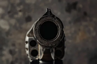 Close Up View Of A Revolver Barrel