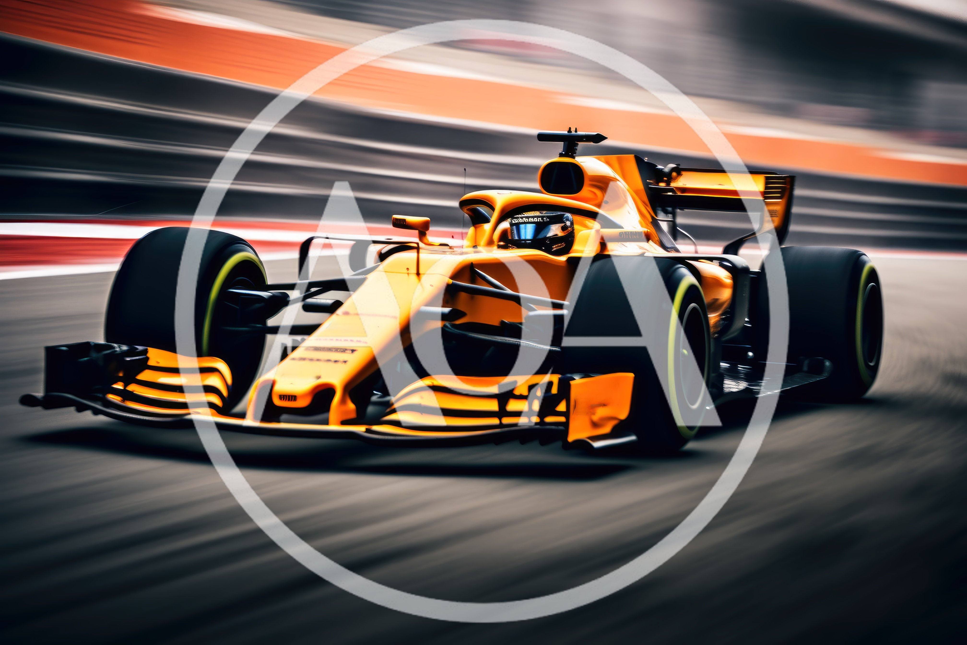 Yellow Formula One Race Car Speeding On Track