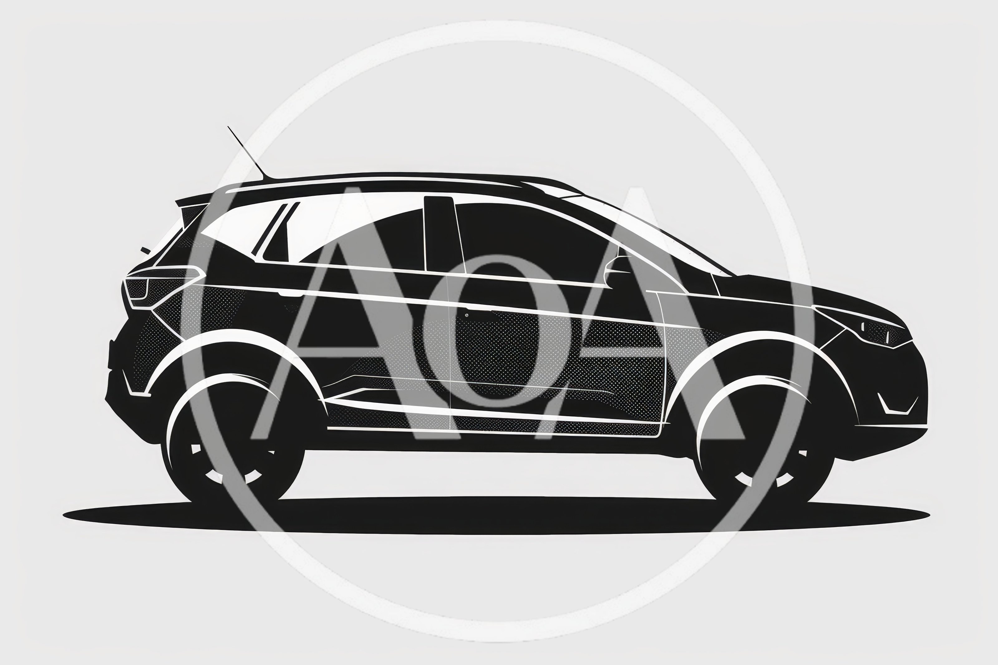 Black Silhouette Of A Modern Crossover SUV