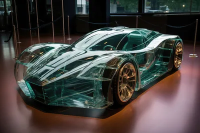 Transparent Glass Concept Supercar Displayed In Museum
