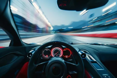 High Speed Driving View From Inside A Sports Car