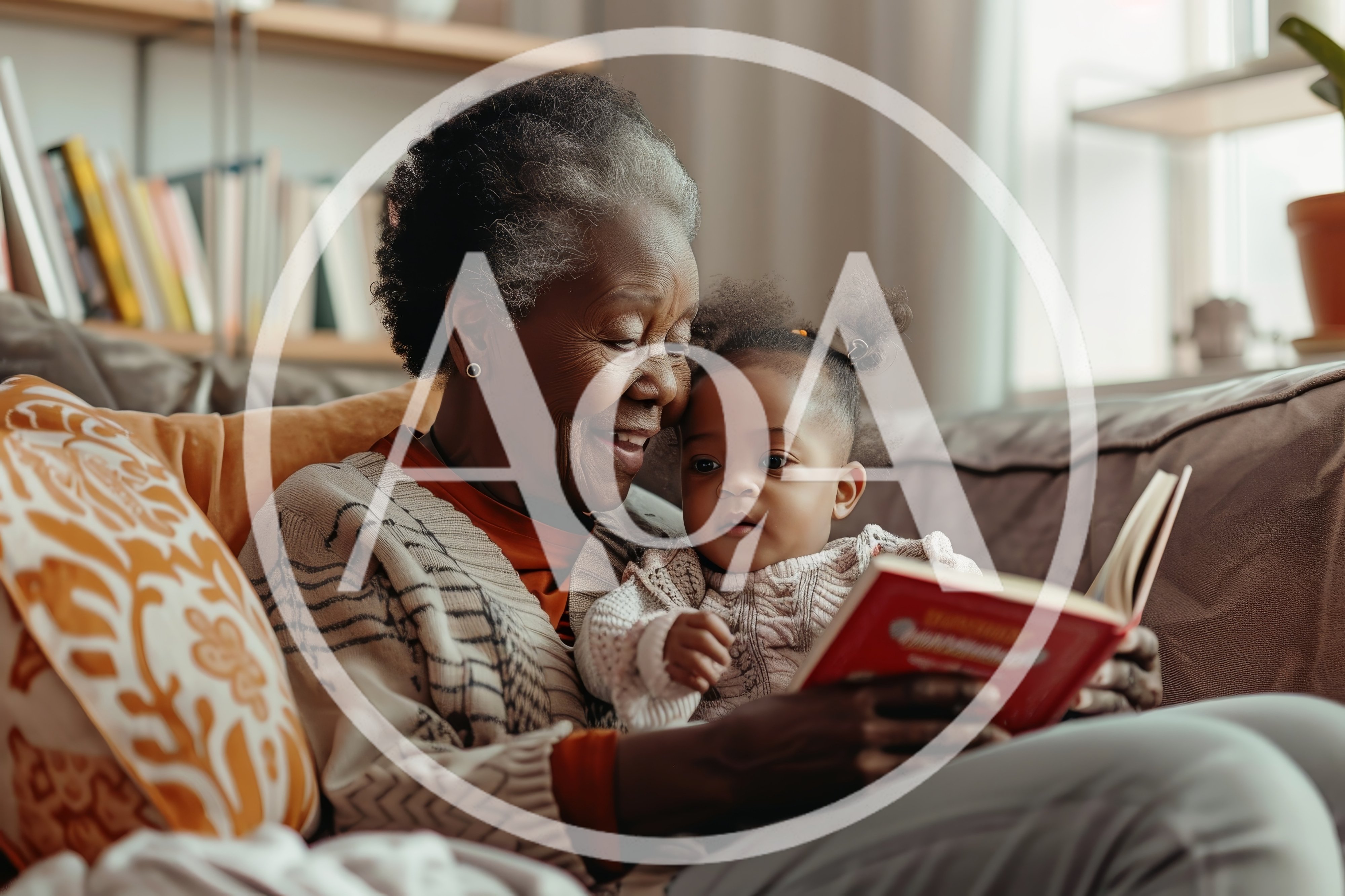 Elderly Grandmother Reading Book To Toddler Granddaughter