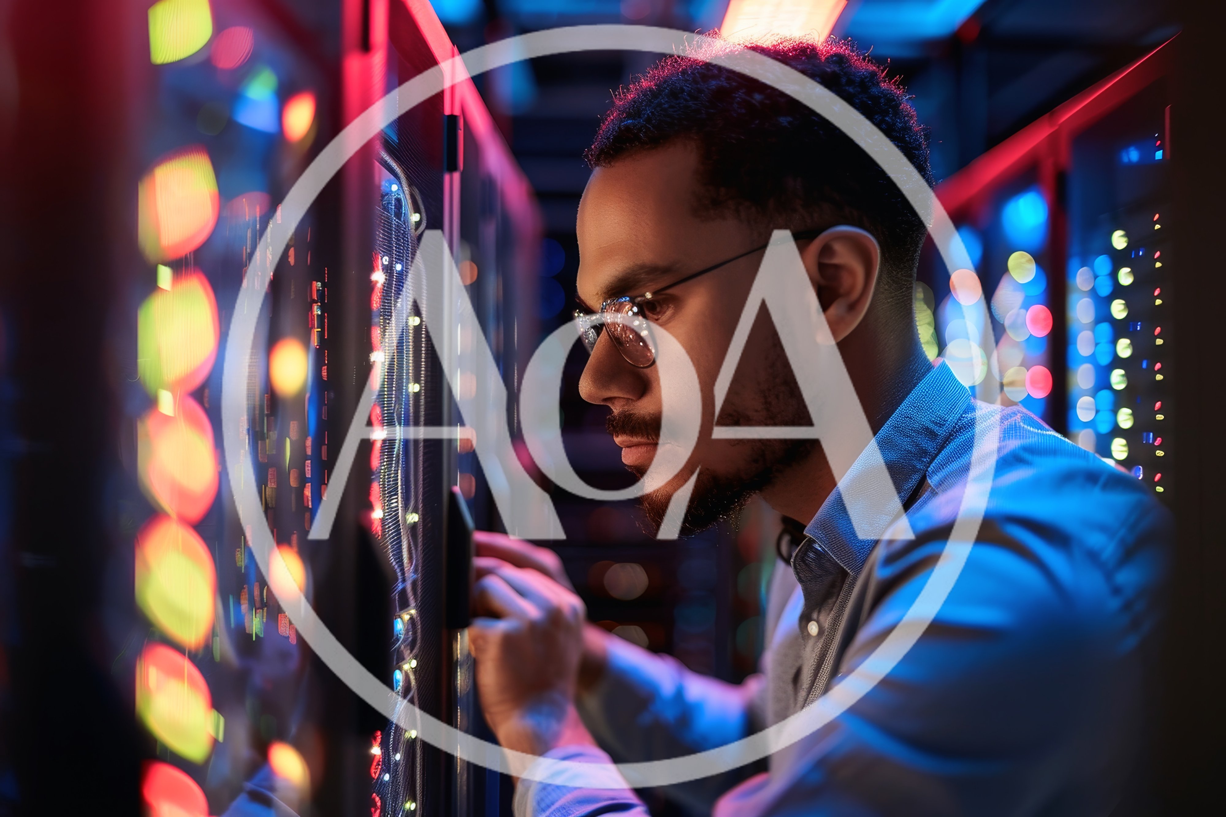 IT Technician Working In A High Tech Server Room