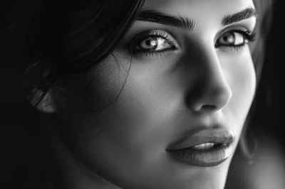 Close Up Portrait Of A Beautiful Woman