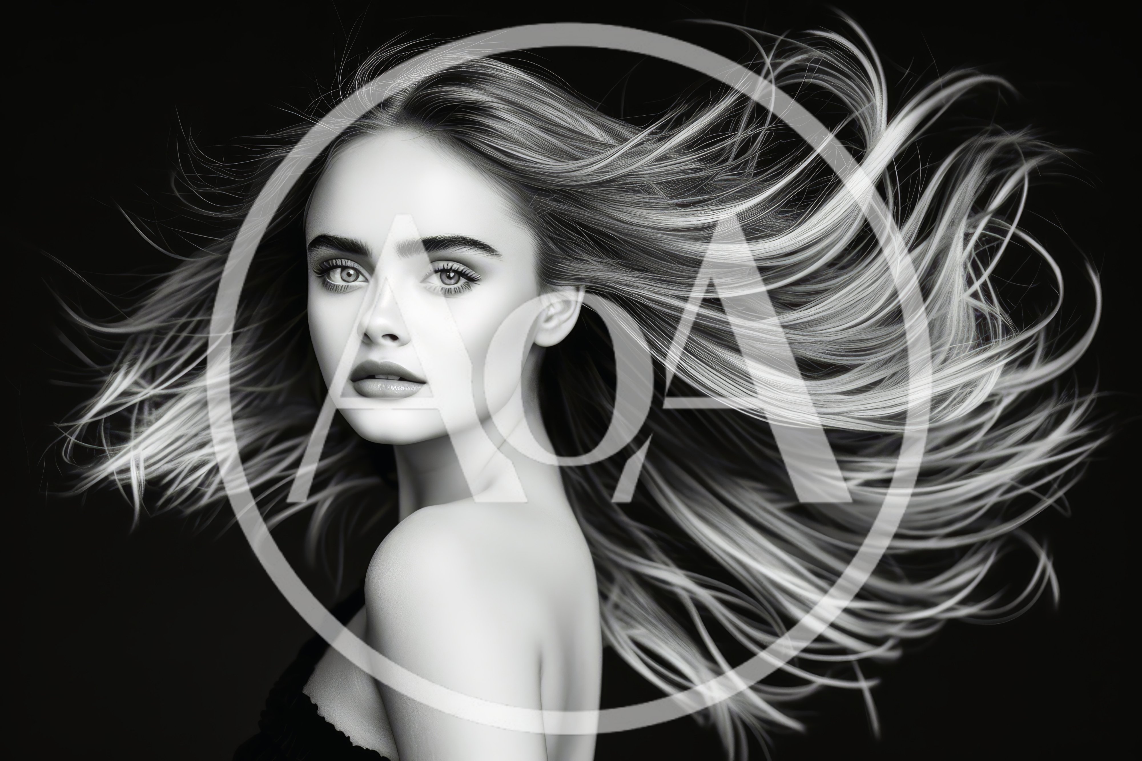 Portrait Of A Beautiful Woman With Flowing Hair