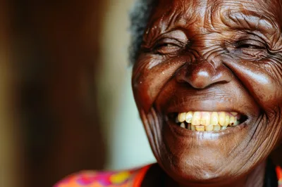 Portrait Of An Elderly African Woman Smiling
