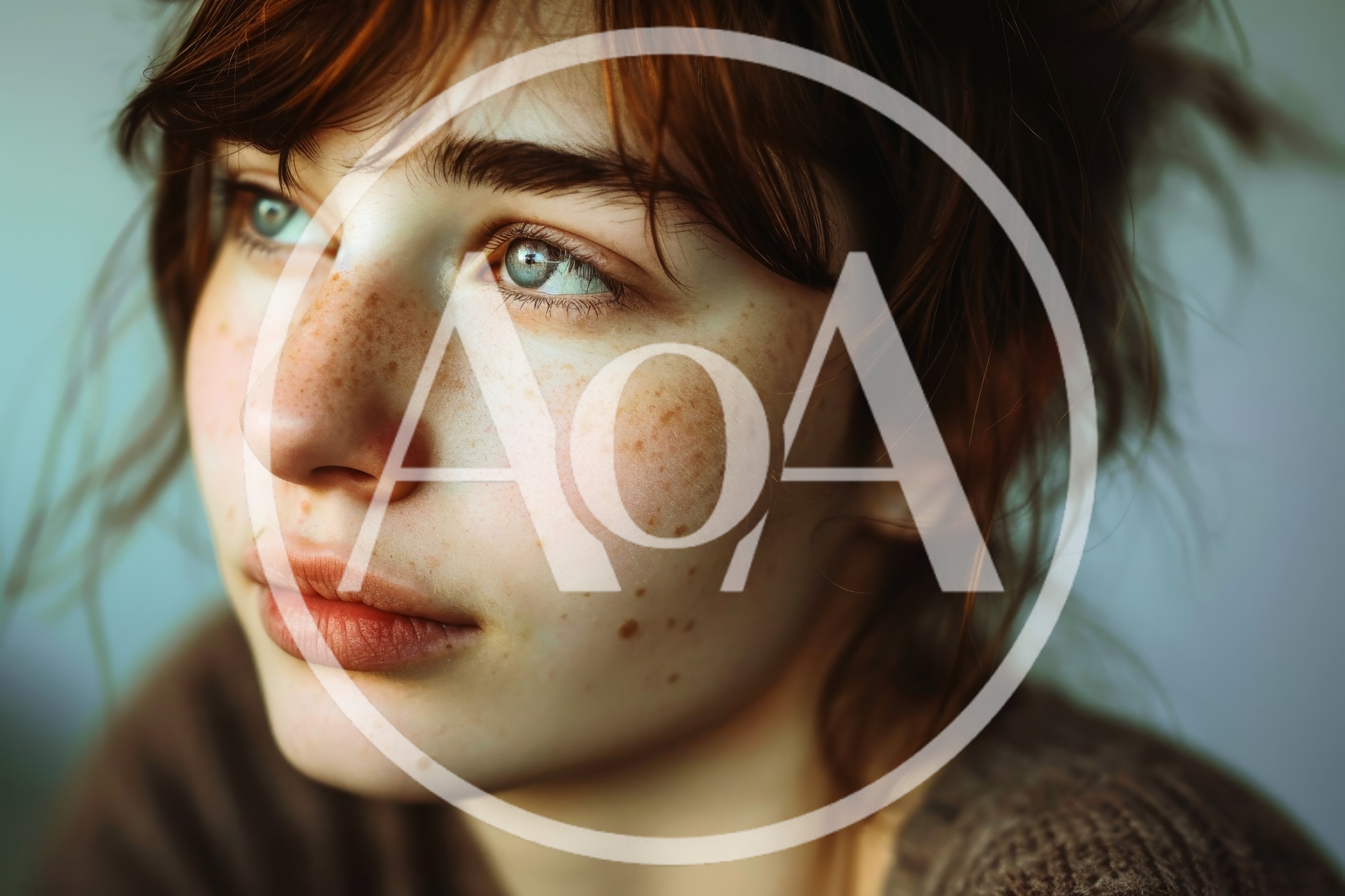 Portrait Of A Young Woman With Freckles