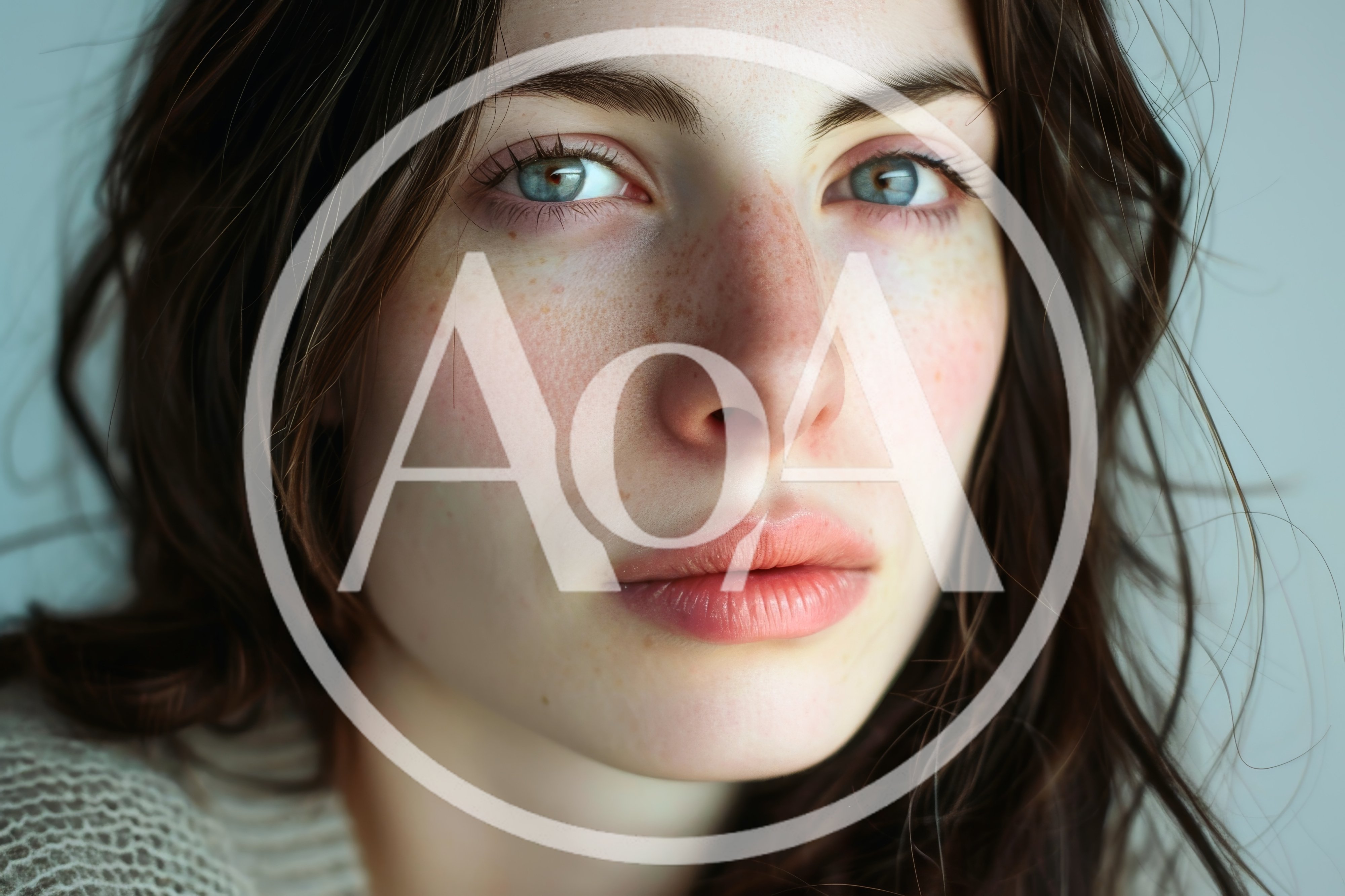Close Up Portrait Of A Young Woman With Freckles