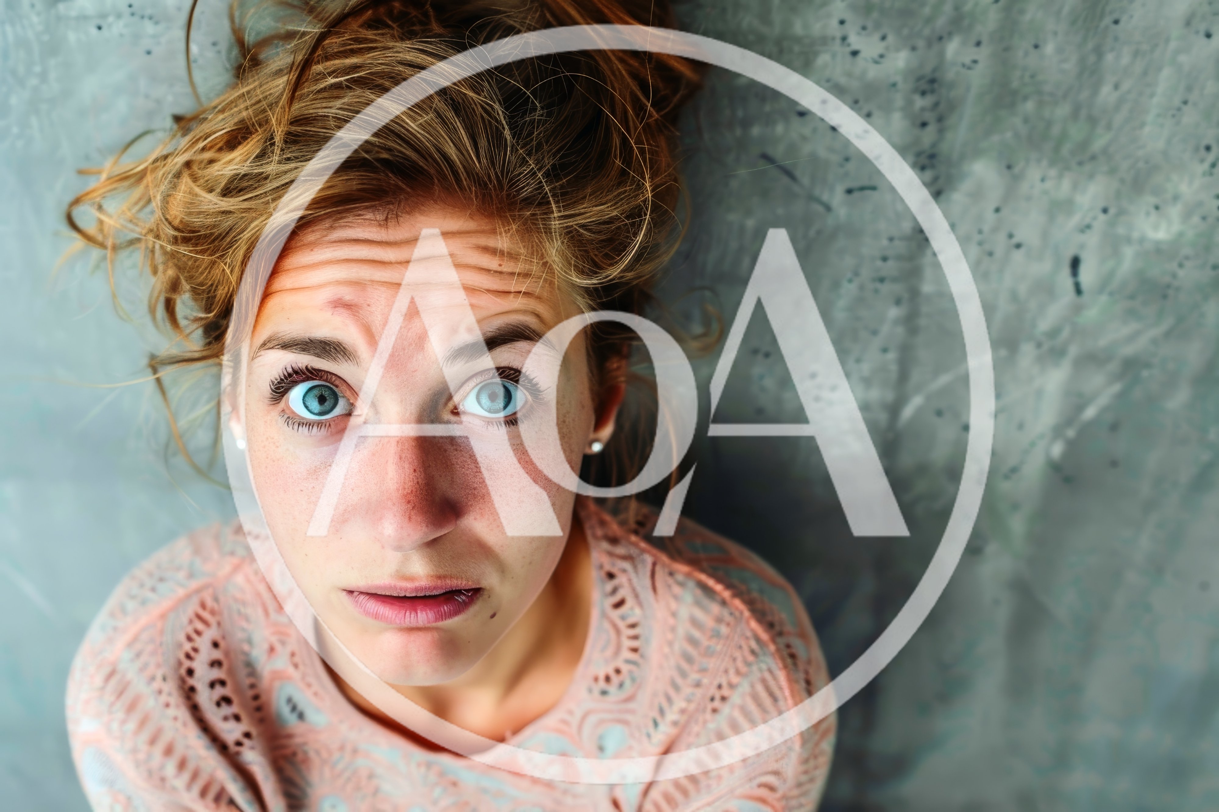 Close Up Portrait Of A Surprised Young Woman
