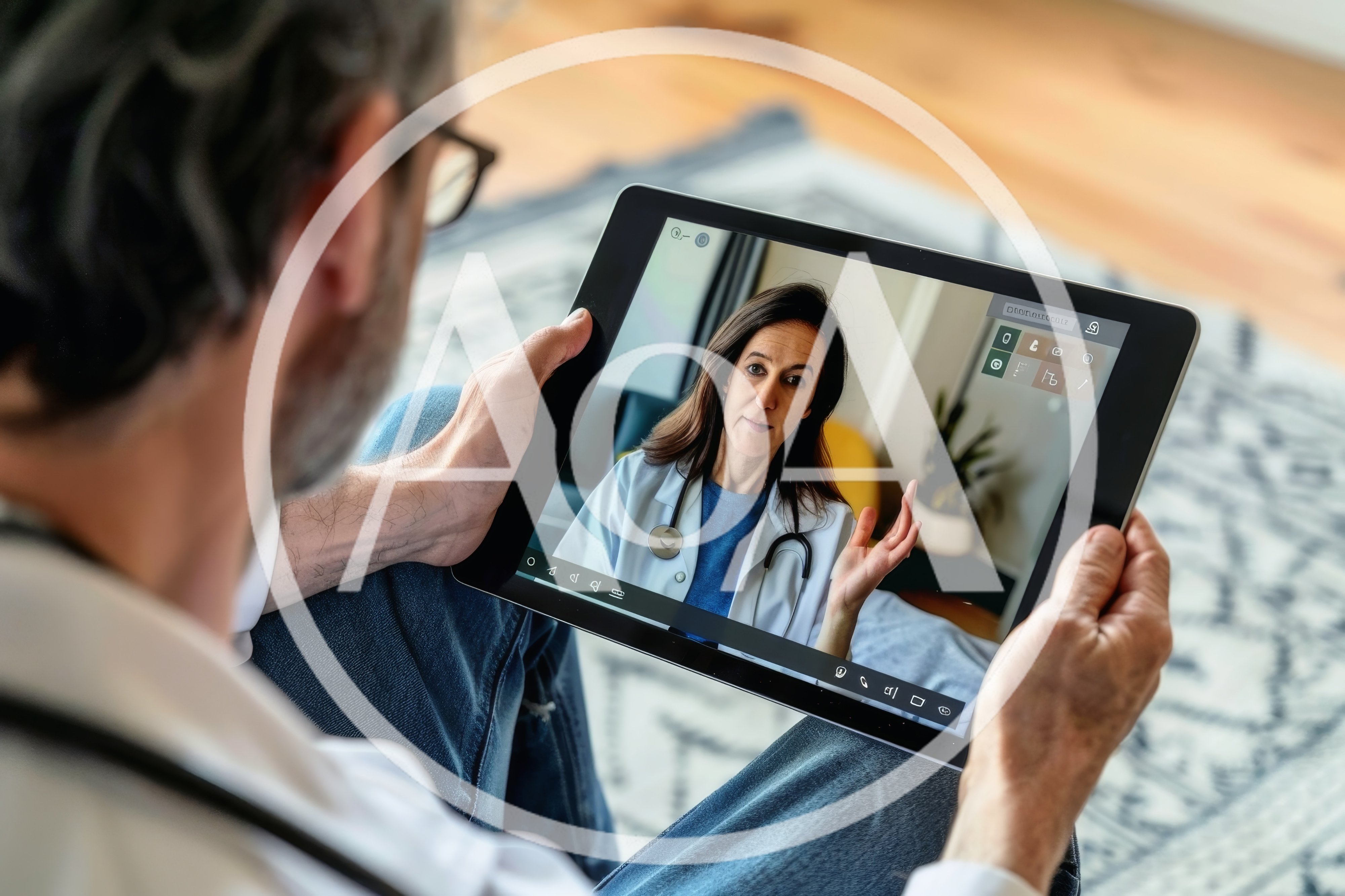 Doctor Participating In A Remote Telemedicine Video Consultation
