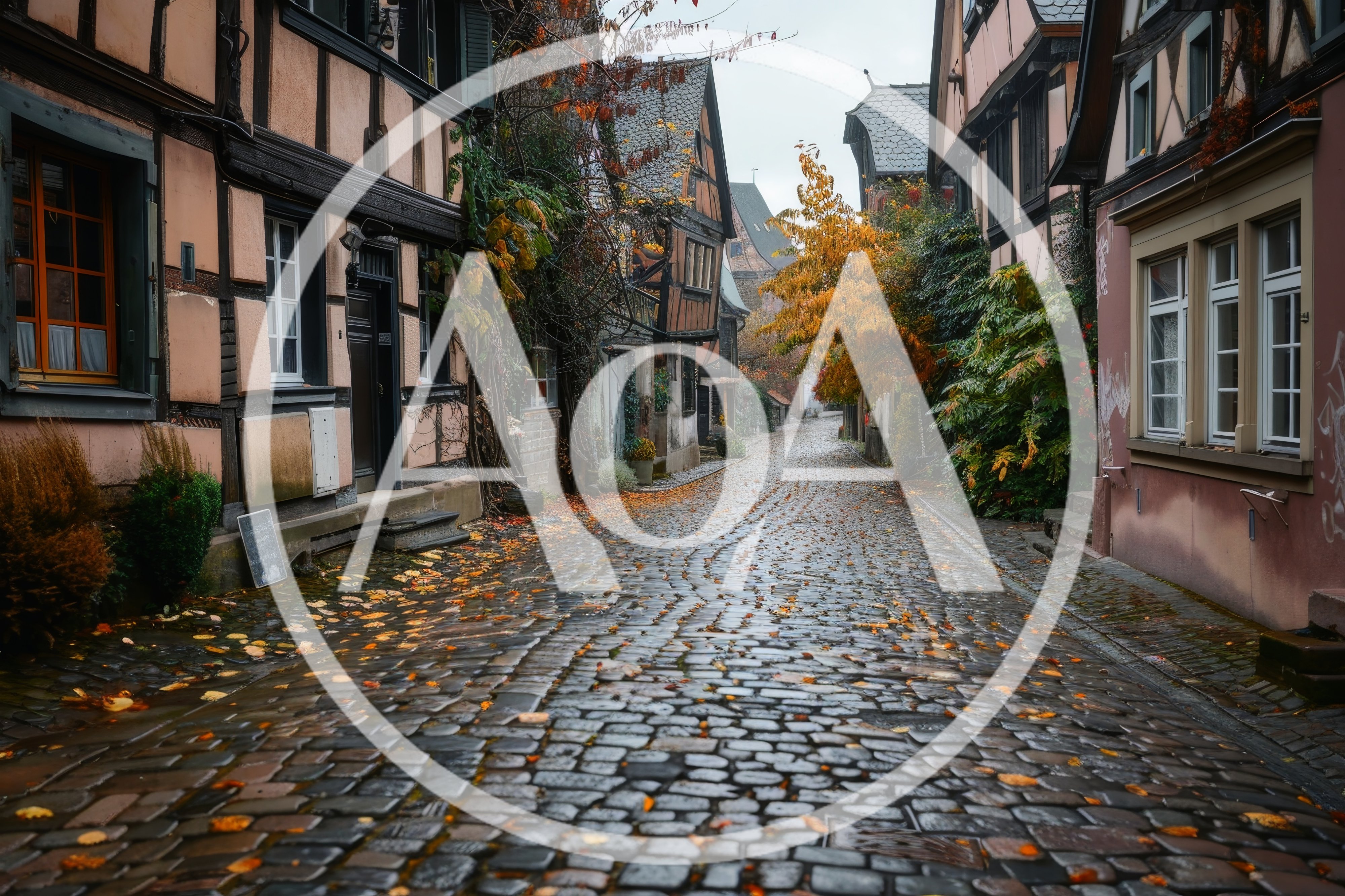 Cobblestone Street In A Historic European Village