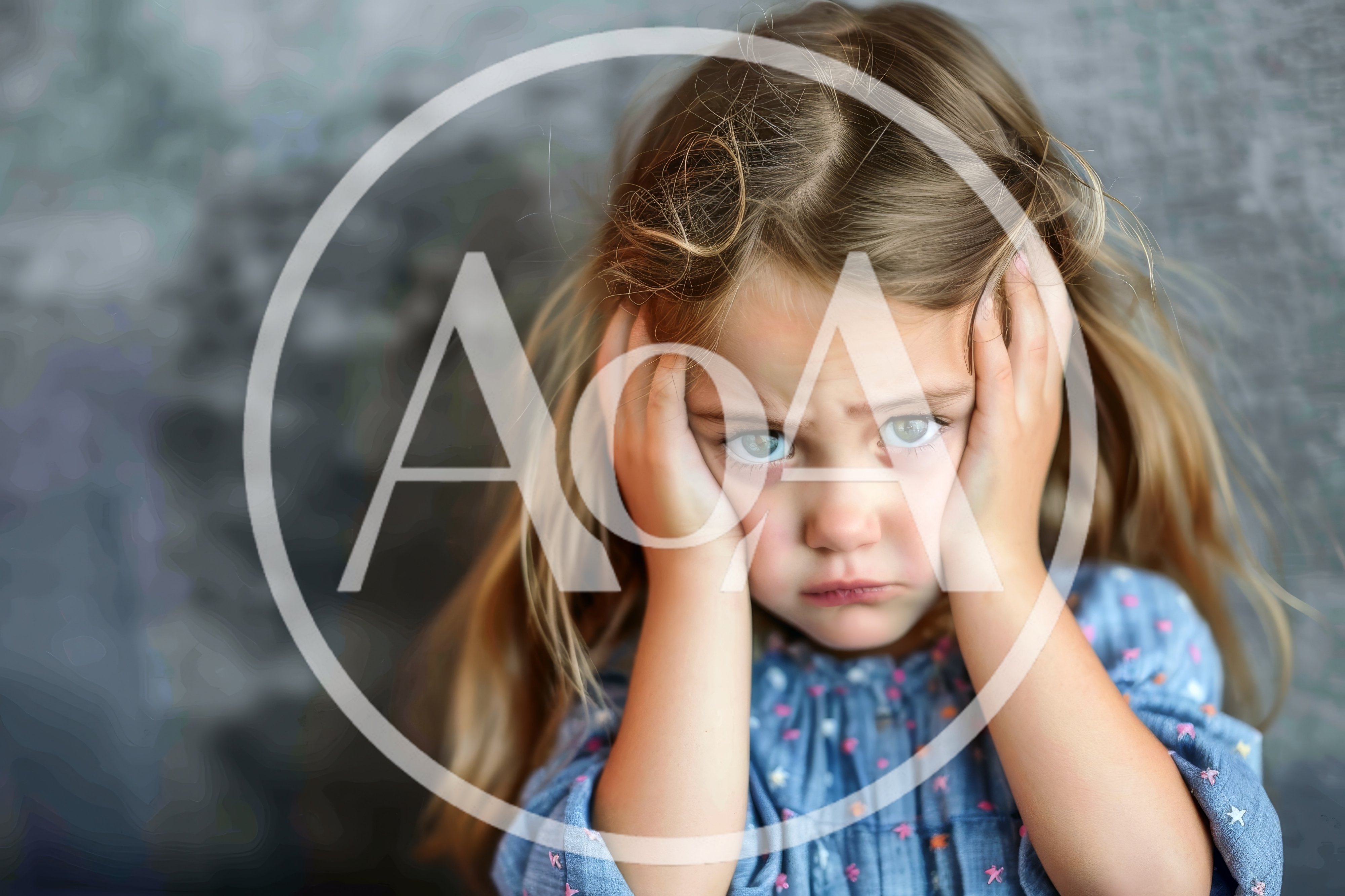 Sad Little Girl Holding Her Head