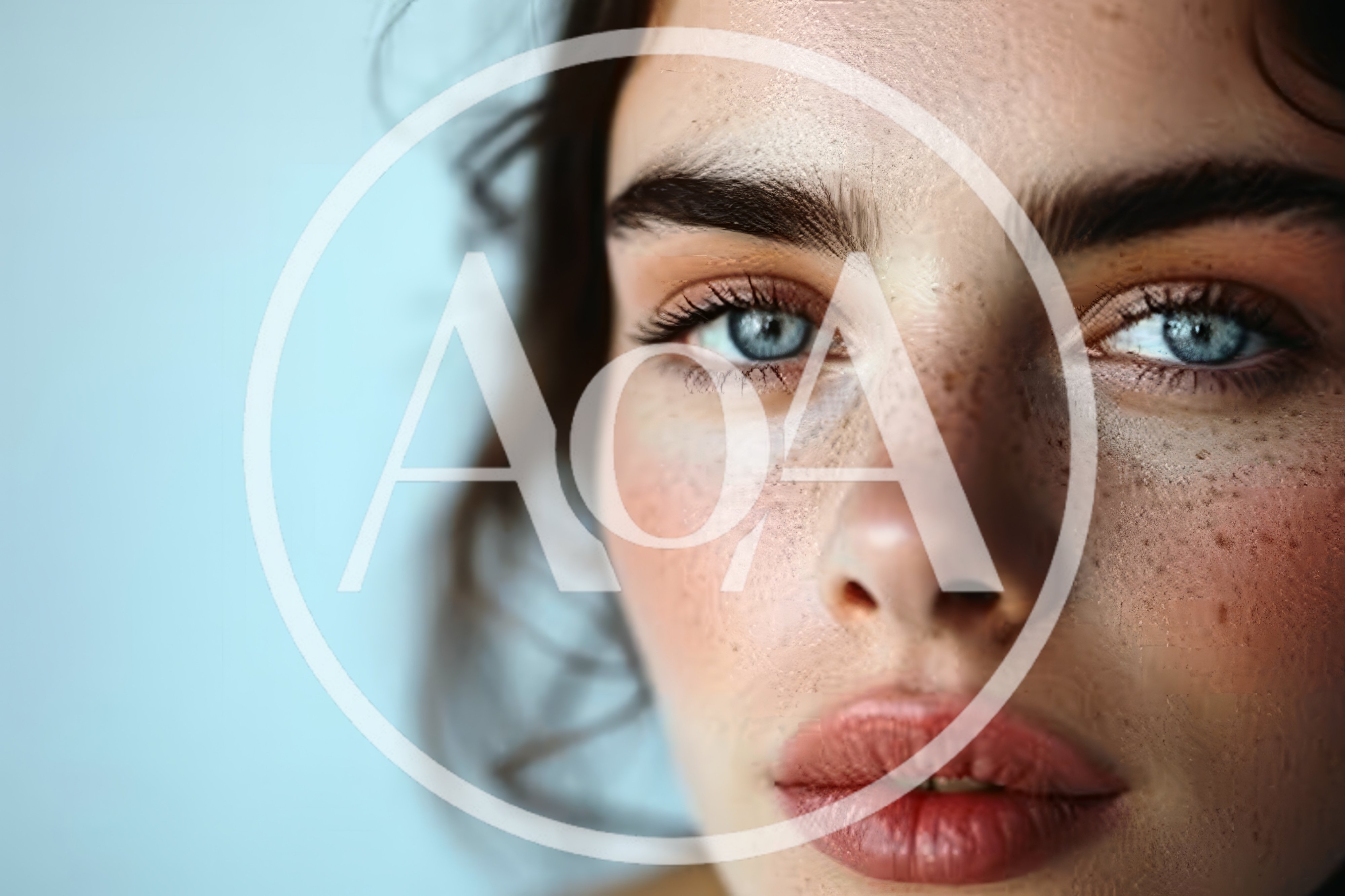 Close Up Portrait Of A Young Woman With Freckles