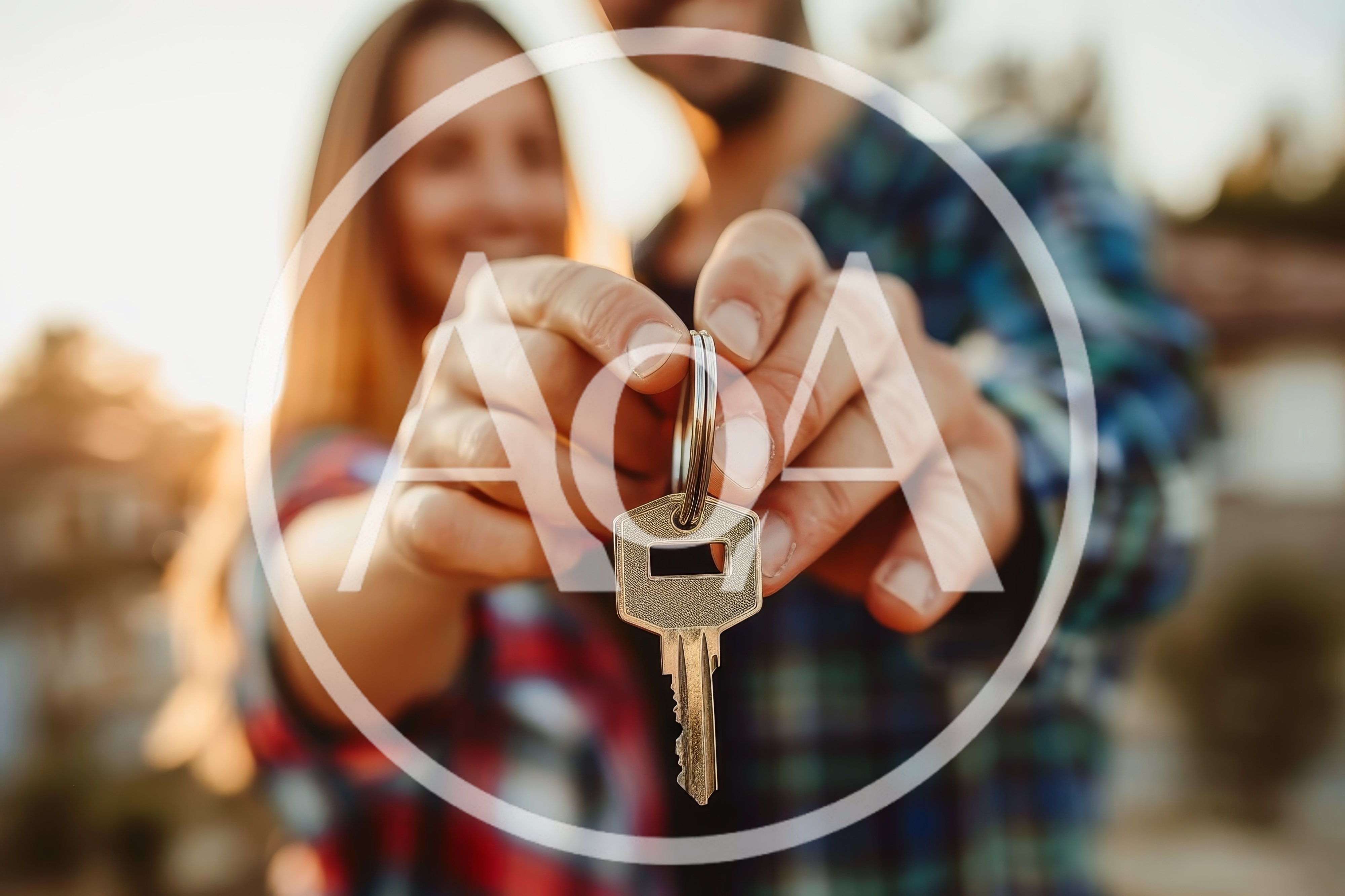Happy Couple Holding New House Key