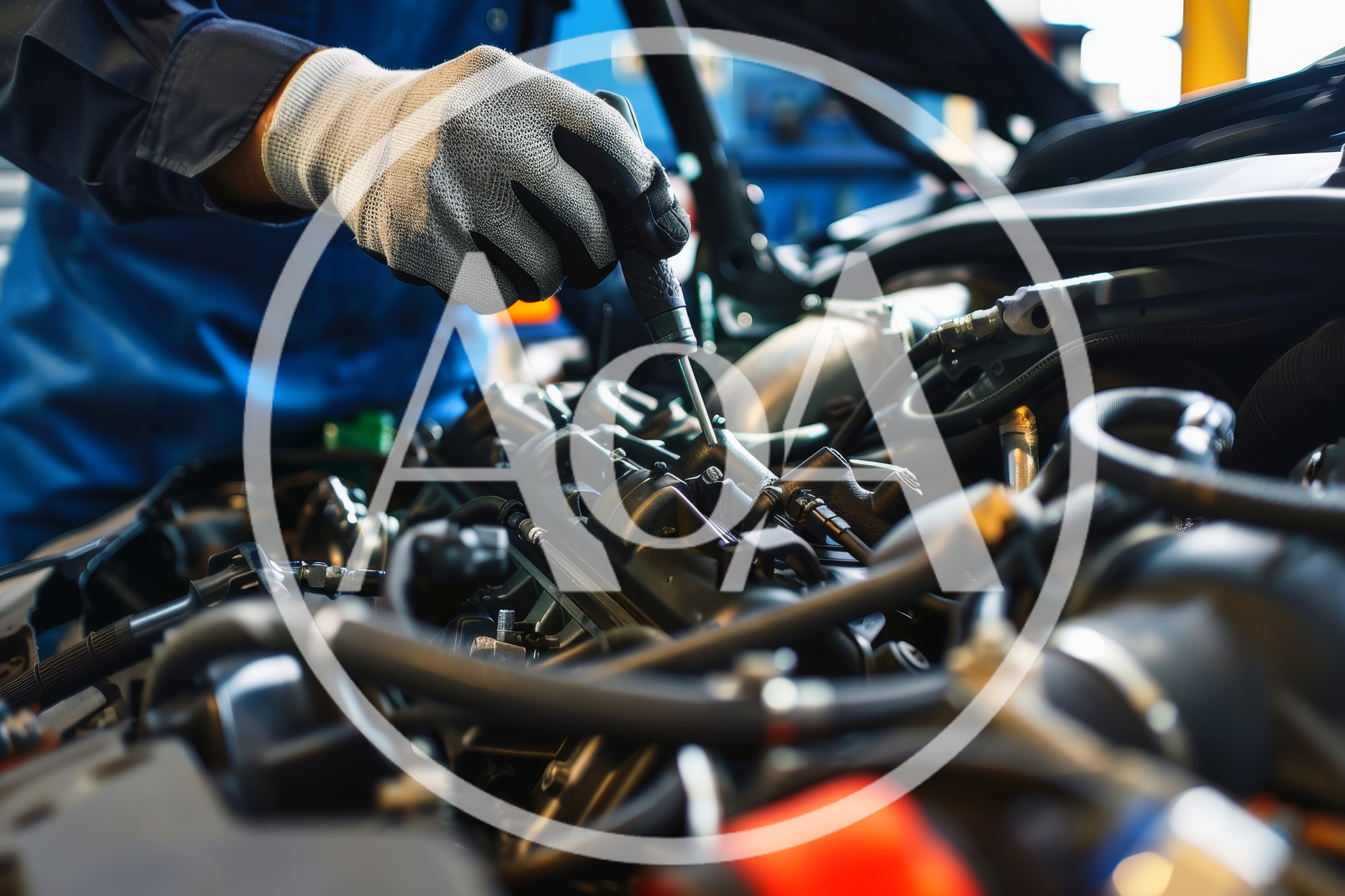 Mechanic Using Screwdriver On Car Engine