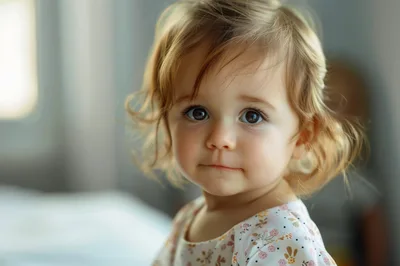 Portrait Of A Toddler Girl Looking At Camera