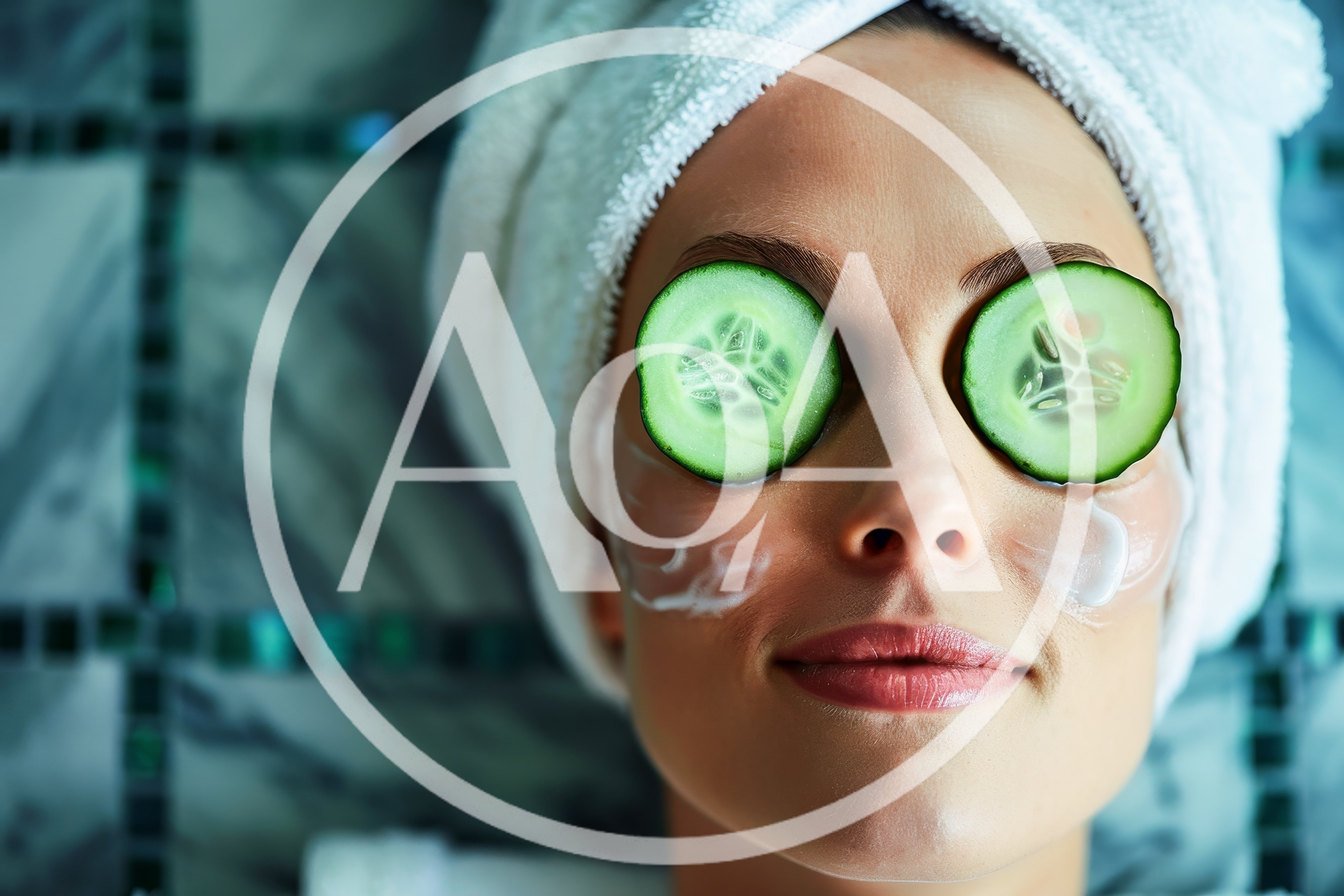 Woman Relaxing With Cucumber Slices On Eyes