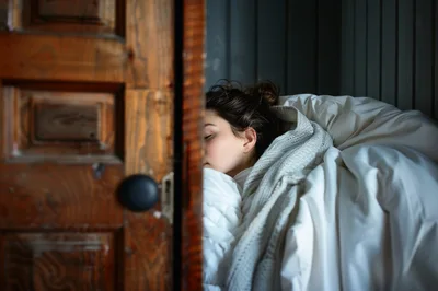 Young Woman Sleeping Peacefully In Bed