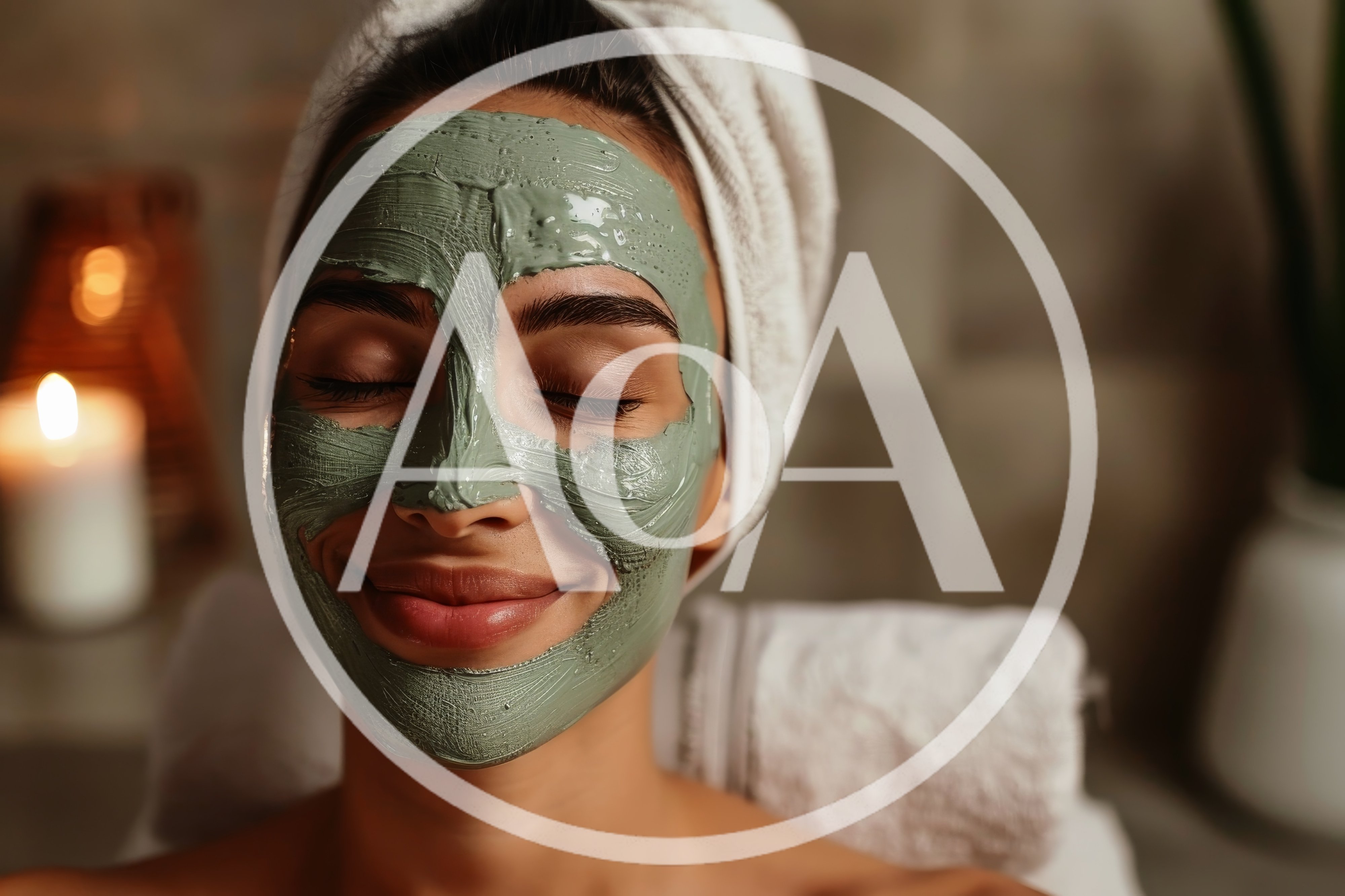 Woman Relaxing With A Green Clay Face Mask