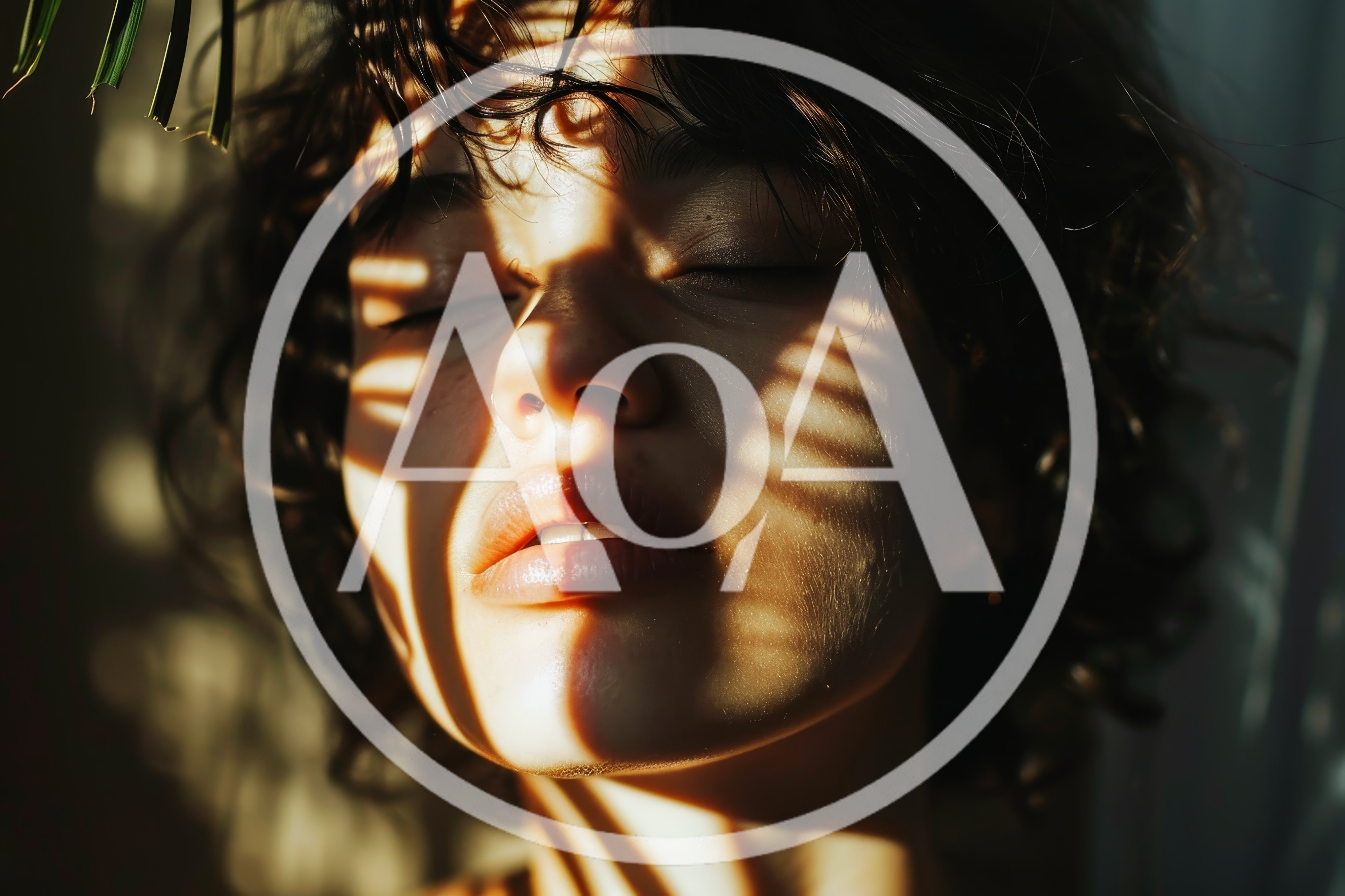 Close Up Portrait Of Woman With Shadow Patterns