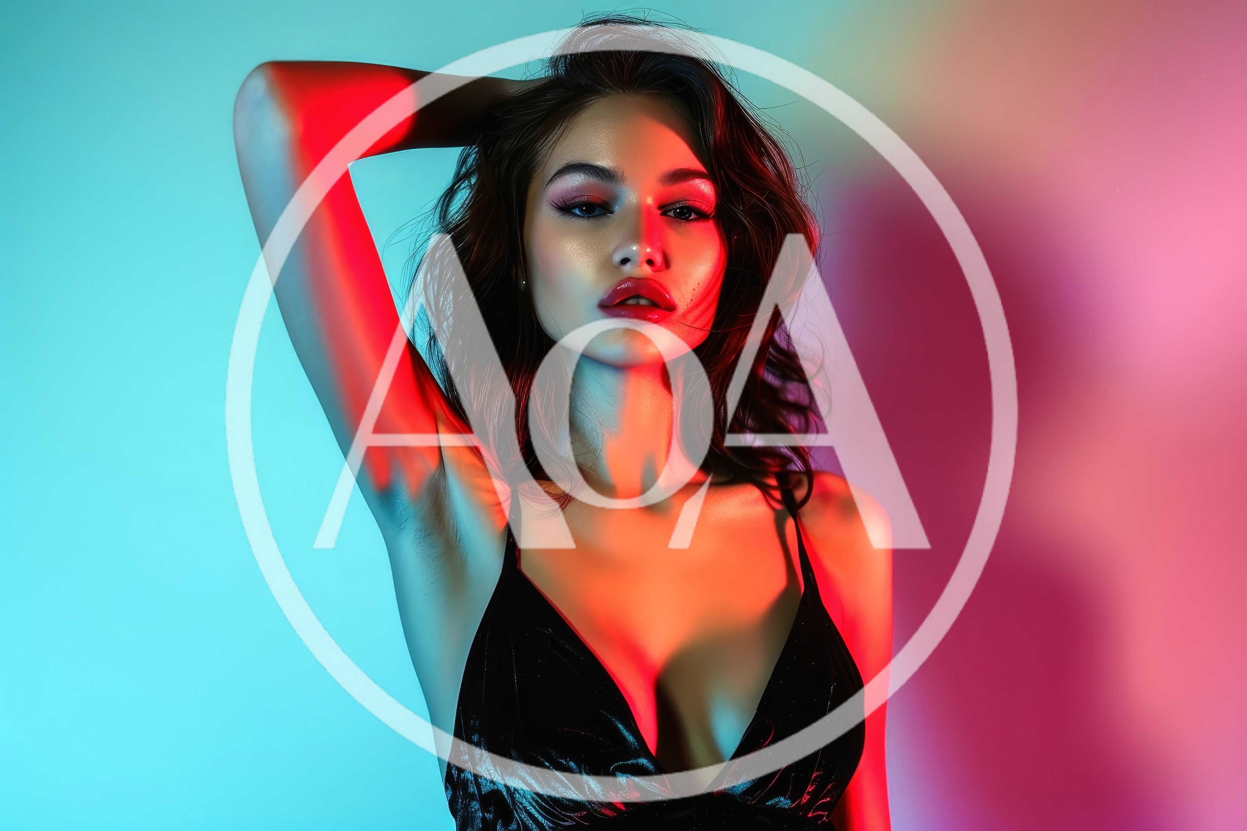 Portrait Of A Woman With Neon Lighting