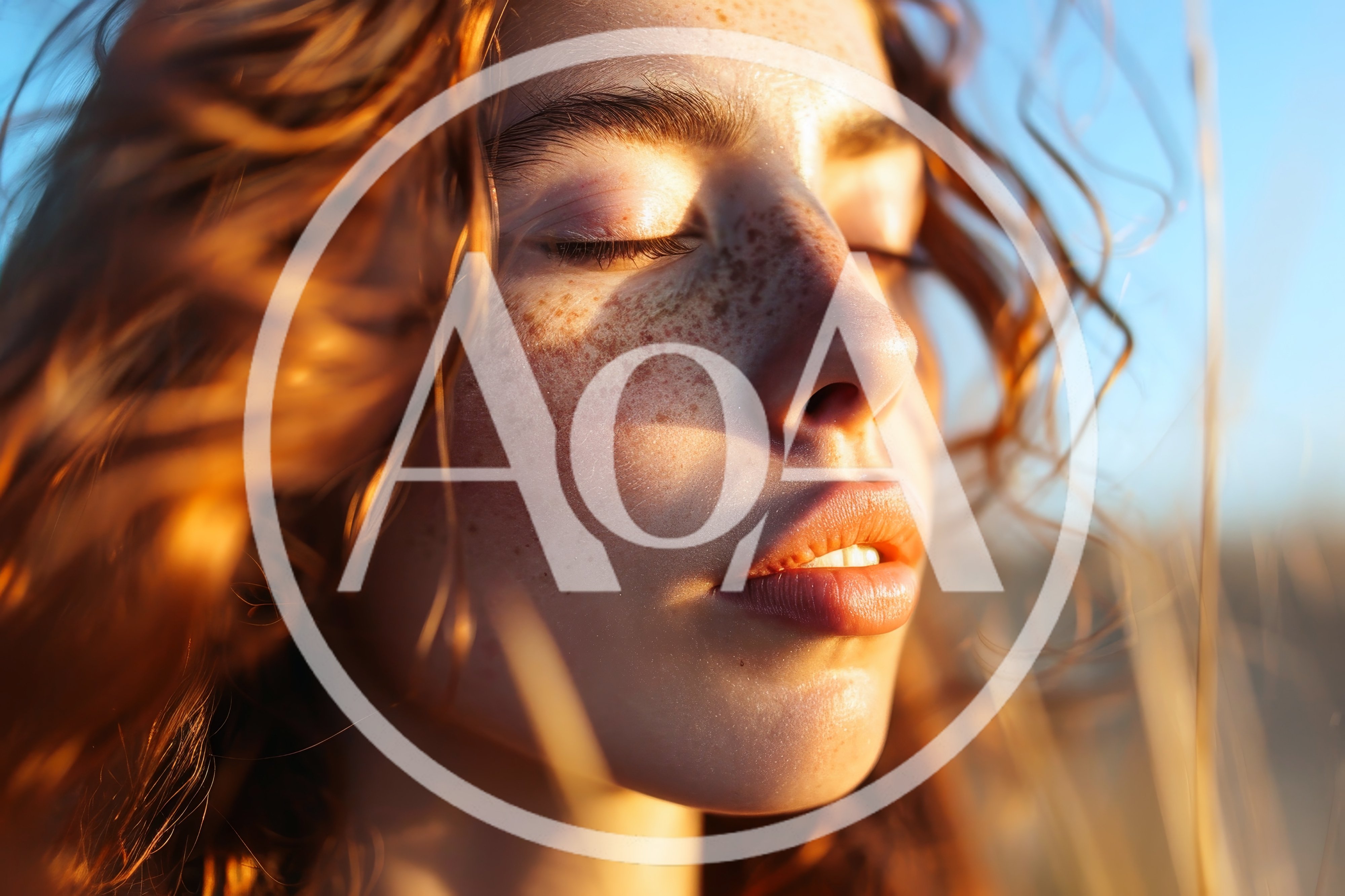 Close Up Portrait Of A Woman With Freckles