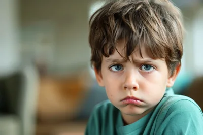 Portrait Of A Sad Young Boy