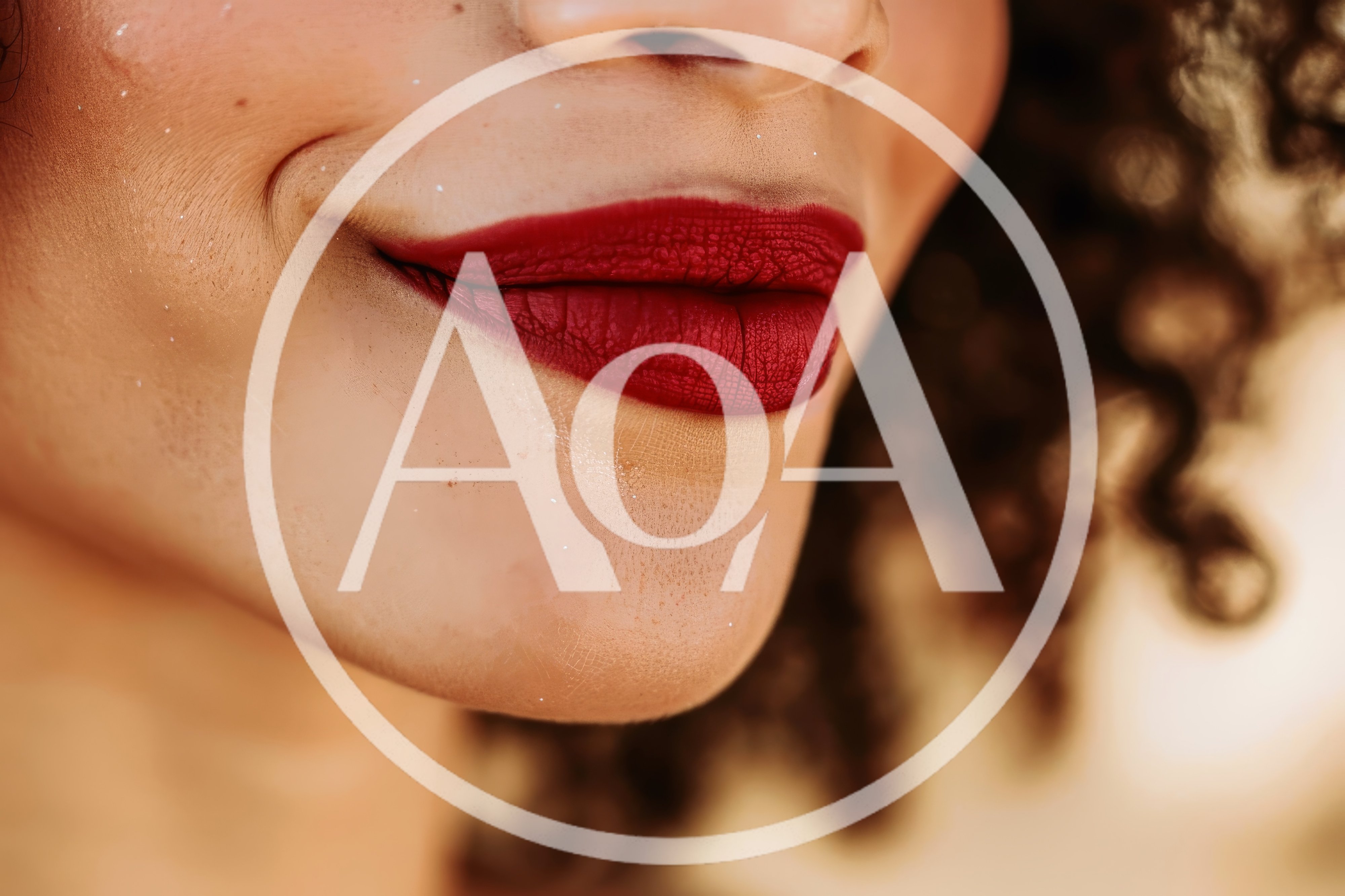 Close Up Of A Woman With Red Lipstick