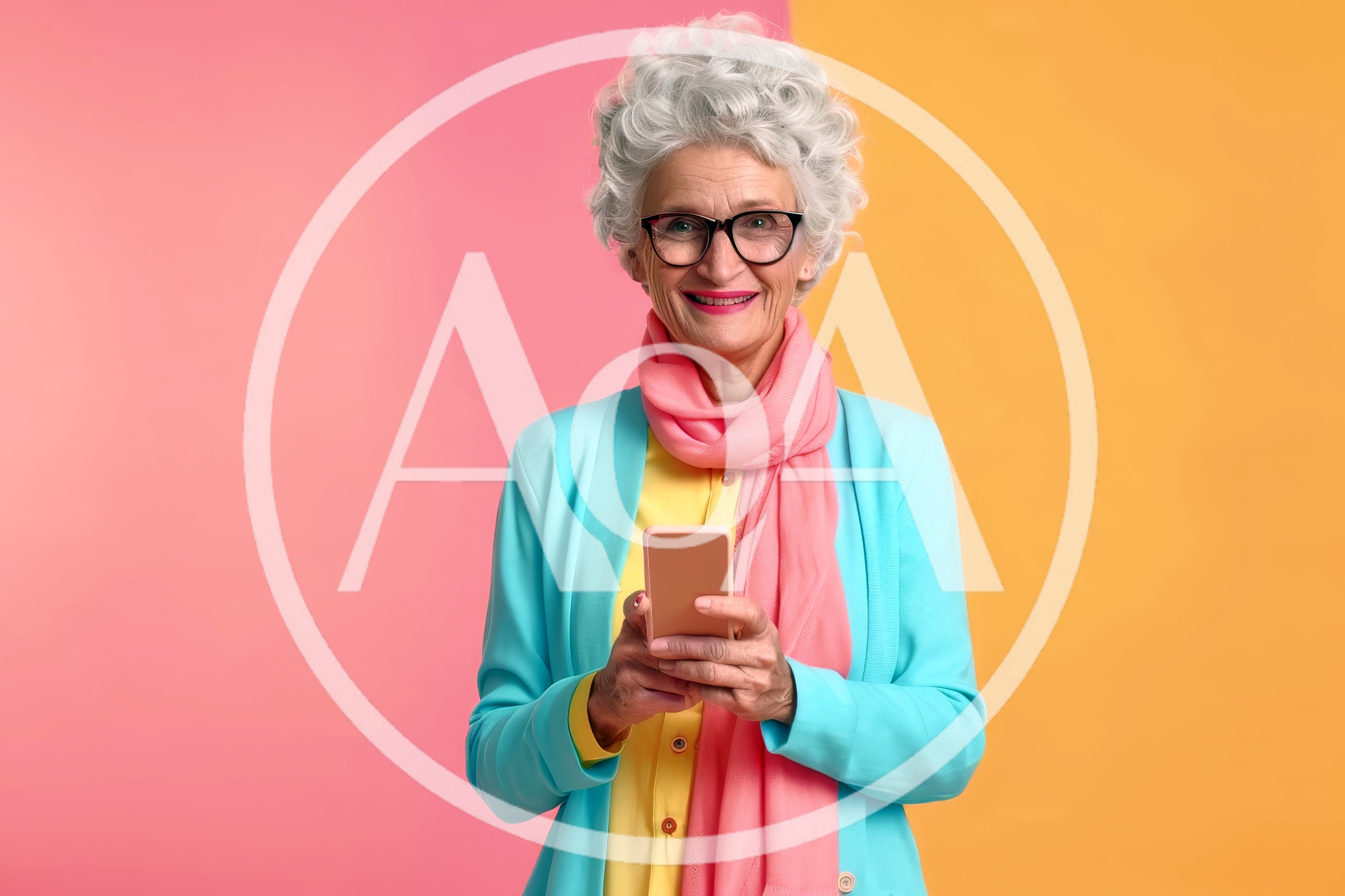 Stylish Senior Woman Using Smartphone