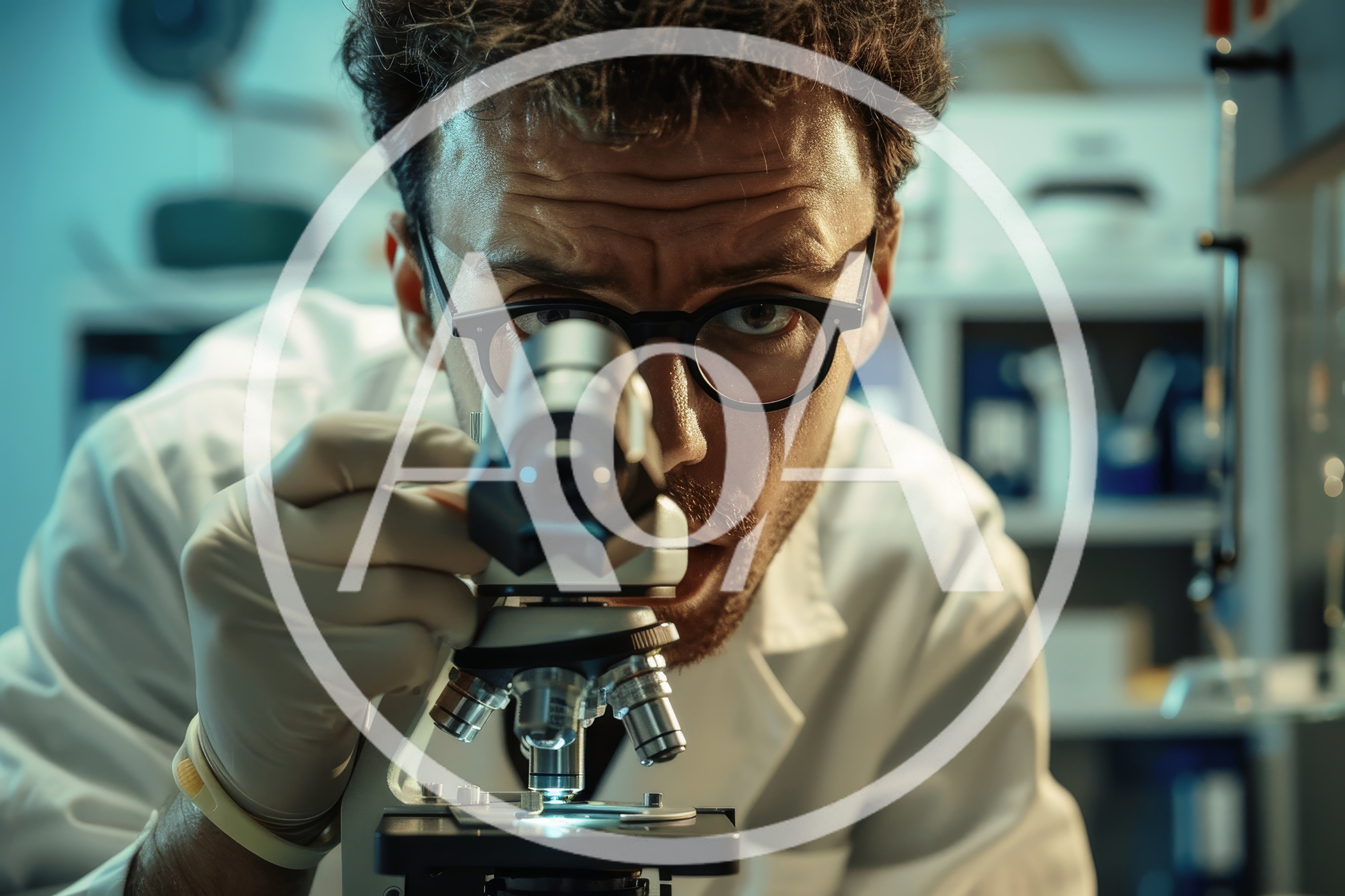 Scientist Examining Biological Sample Through Laboratory Microscope
